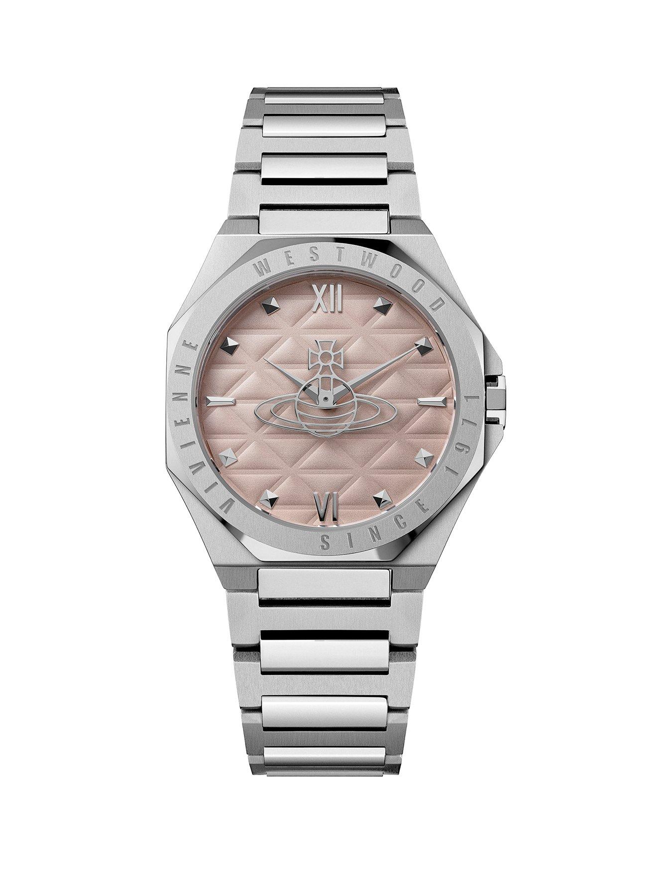 Vivienne Westwood Vivienne Westwood The Aldgate Ladies Quartz Watch Pink Dial , Silver Stainless Steel Case and Bracelet
