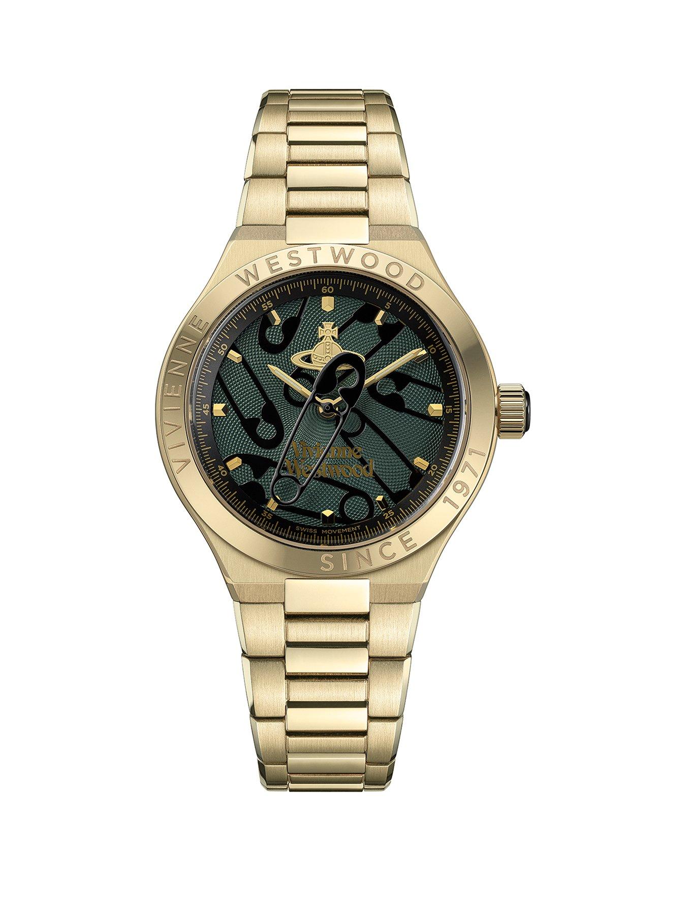 Vivienne Westwood Vivienne Westwood Berwick Unisex Quartz Watch Green Dial, Gold Stainless Steel Case and Bracelet