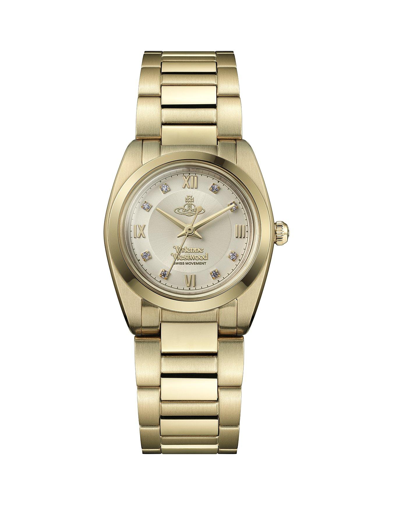 Vivienne Westwood Vivienne Westwood The Tavistock Ladies Quartz Watch Champagne Sunray Dial Gold Stainless Steel Case and Bracelet