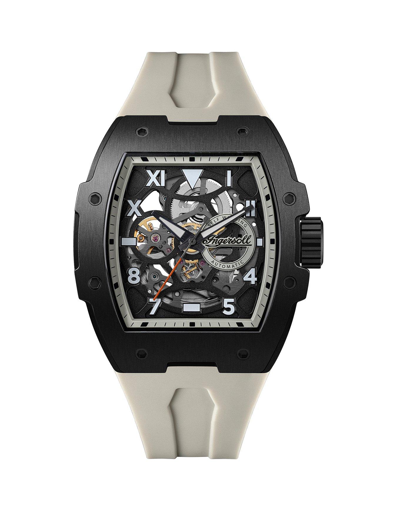 Ingersoll Ingersoll 1892 The Play Automatic Mens Watch with Black Dial and Grey PU Strap - I15305