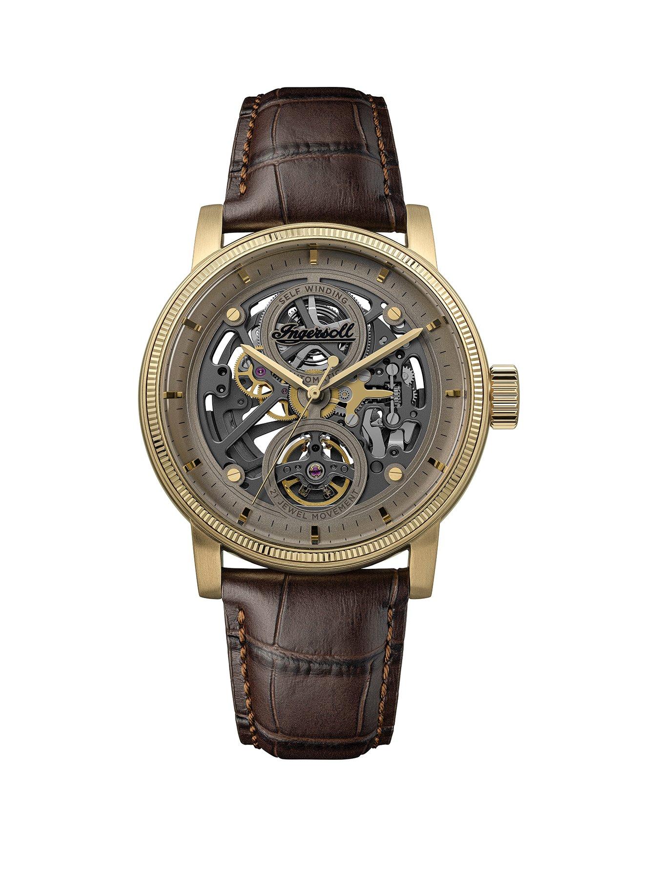Ingersoll Ingersoll 1892 The Guy Automatic Mens Watch with Grey Dial and Brown Strap - I17502
