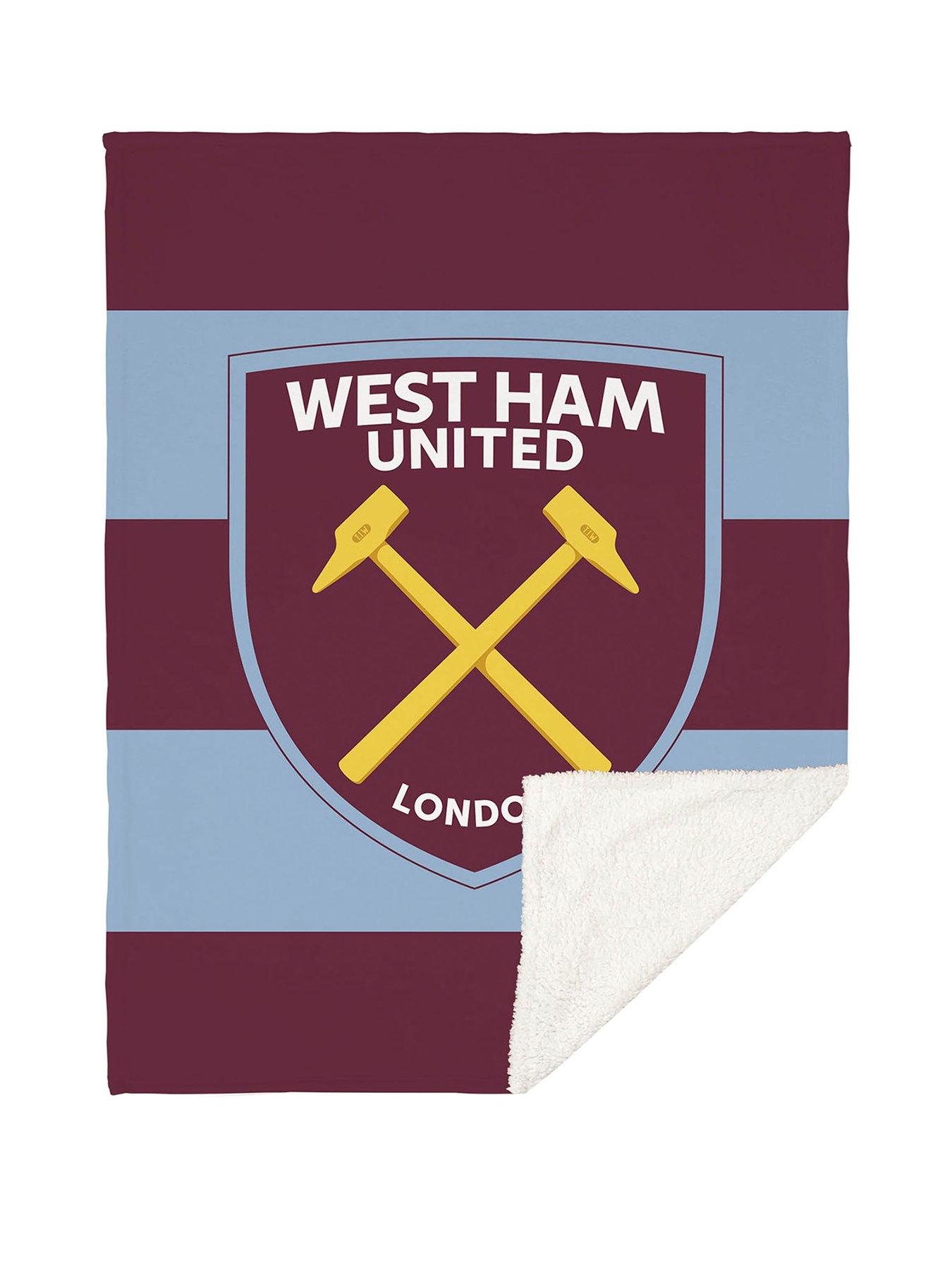 West Ham United West Ham Stripe Sherpa Blanket 120x150cm 200/180gsm