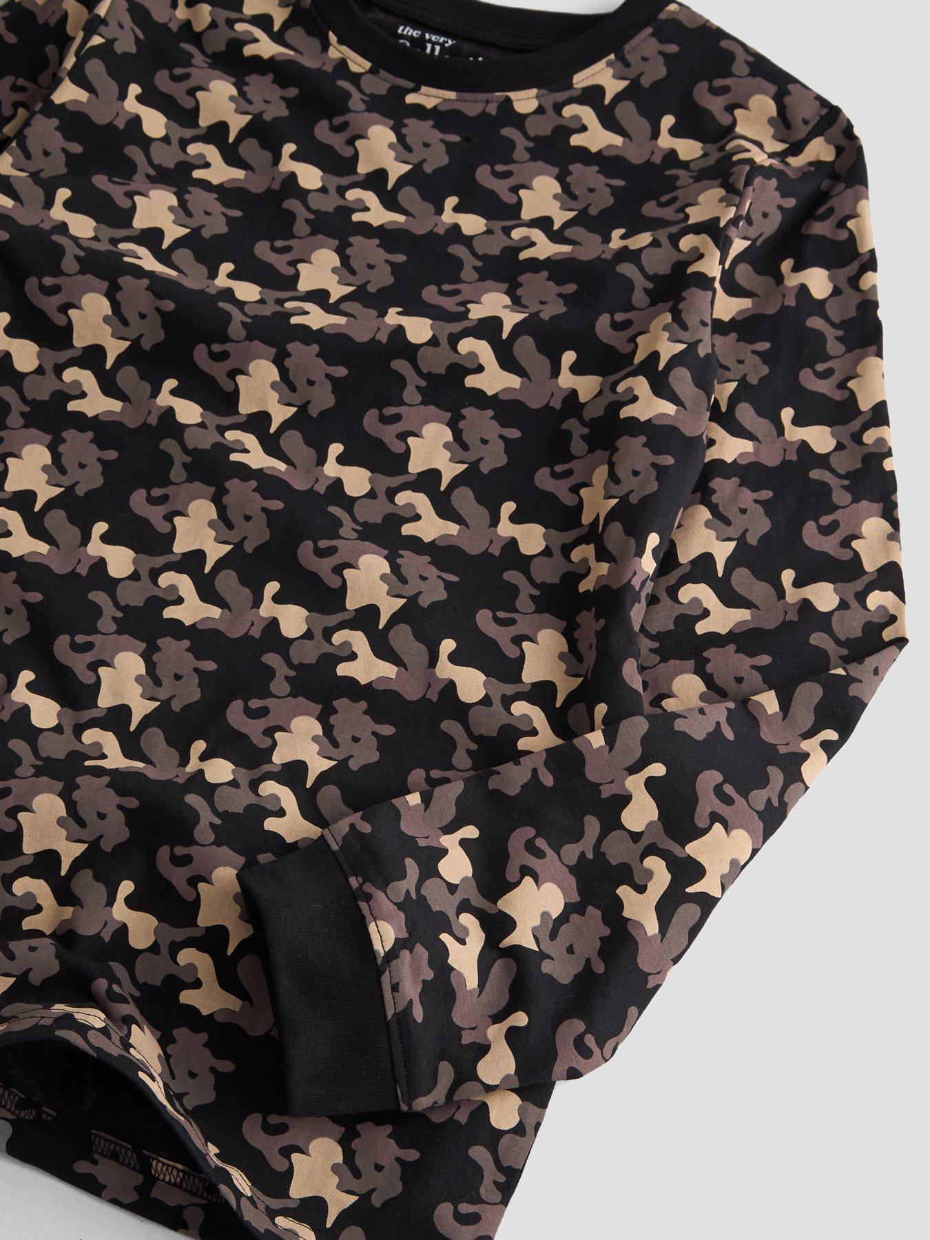 Image 3 of 5 of The Very Collection Boys Mono Camo Print Pyjama (3-16 years) - Black