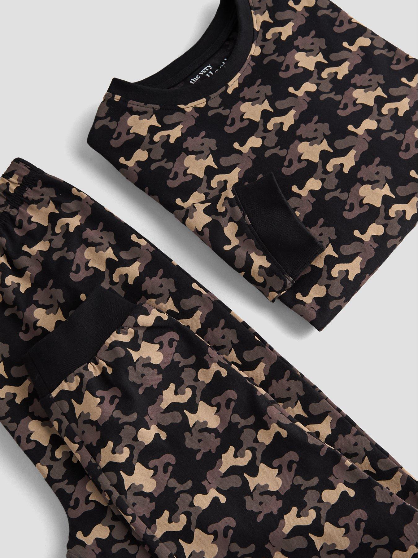 Image 5 of 5 of The Very Collection Boys Mono Camo Print Pyjama (3-16 years) - Black