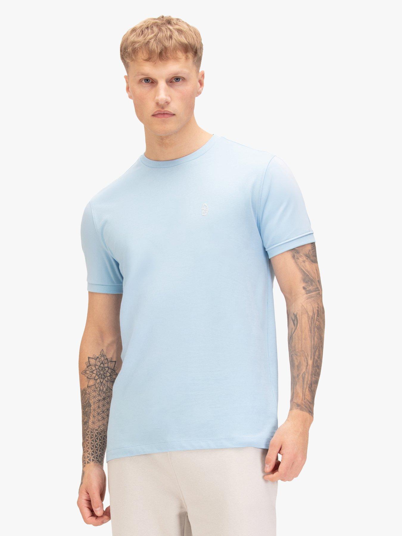 Image 4 of 7 of Luke 1977 Luke 1977 Johnys Regular Fit Crew T-shirts 3 Pack - Light Blue