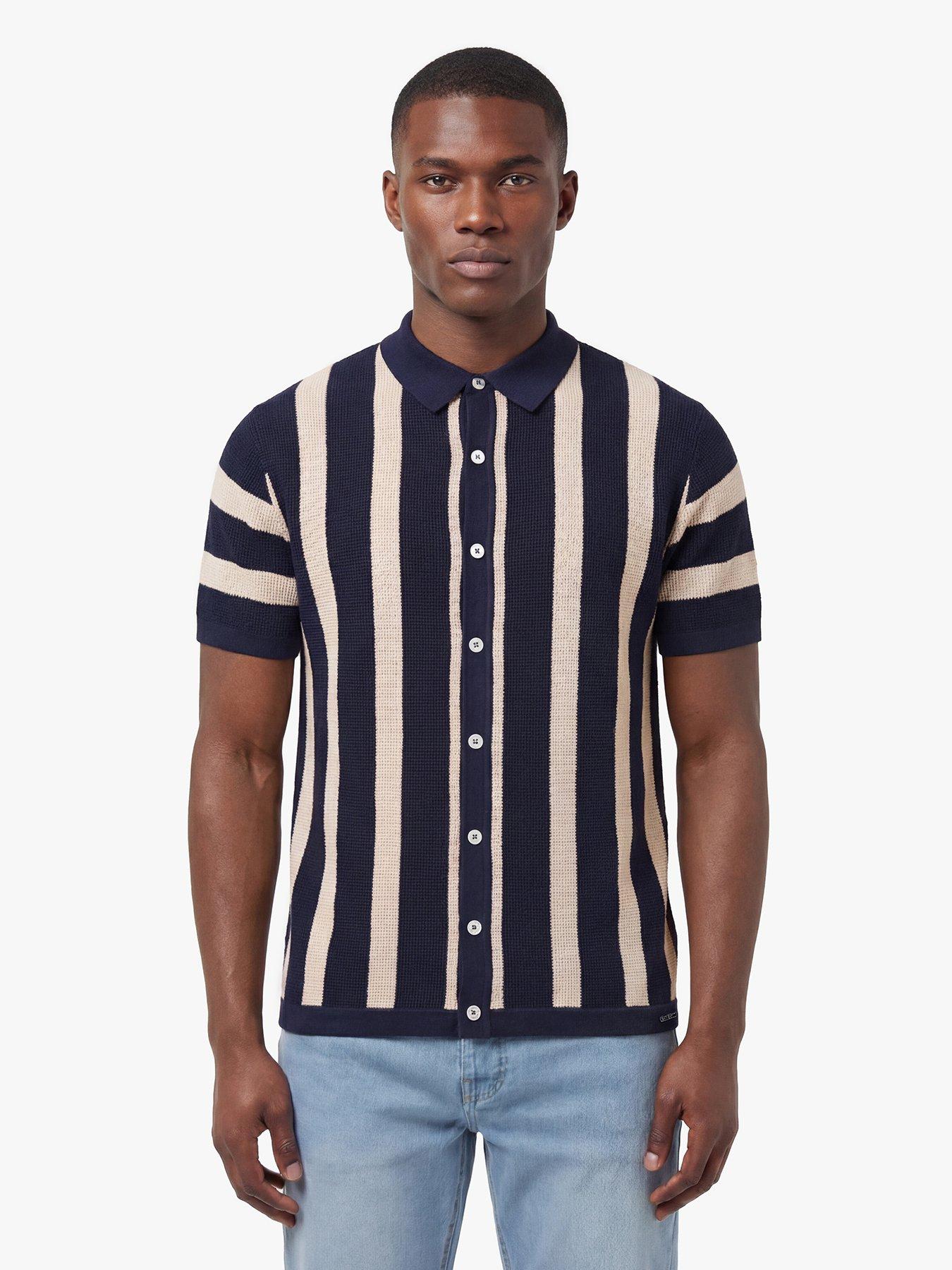 Luke 1977 Luke 1977 Deck Knitted Short Sleeve Polo Shirt - Navy