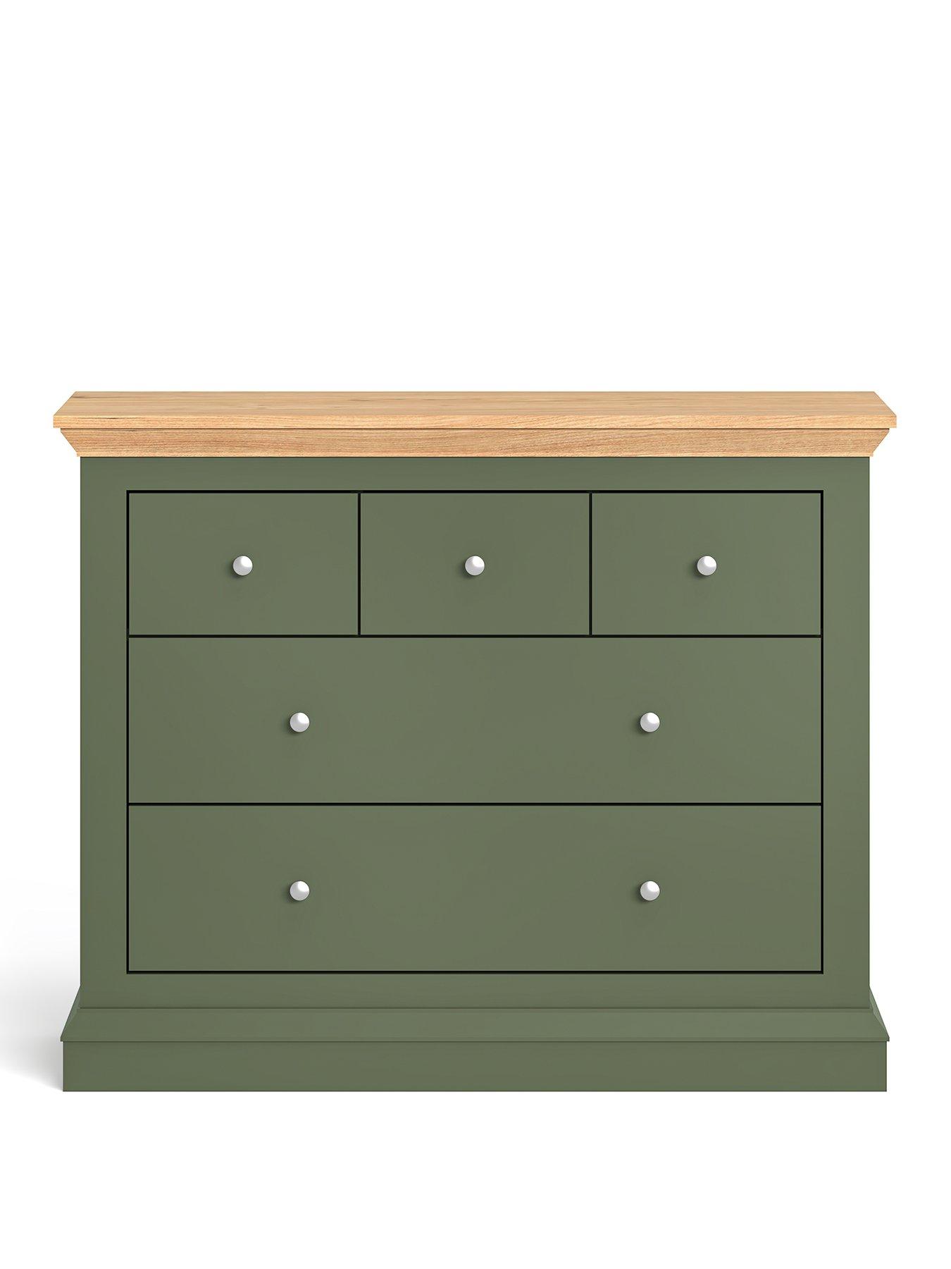 Image 2 of 7 of The Very Collection Hanna 3 + 2 Drawer Chest - Green