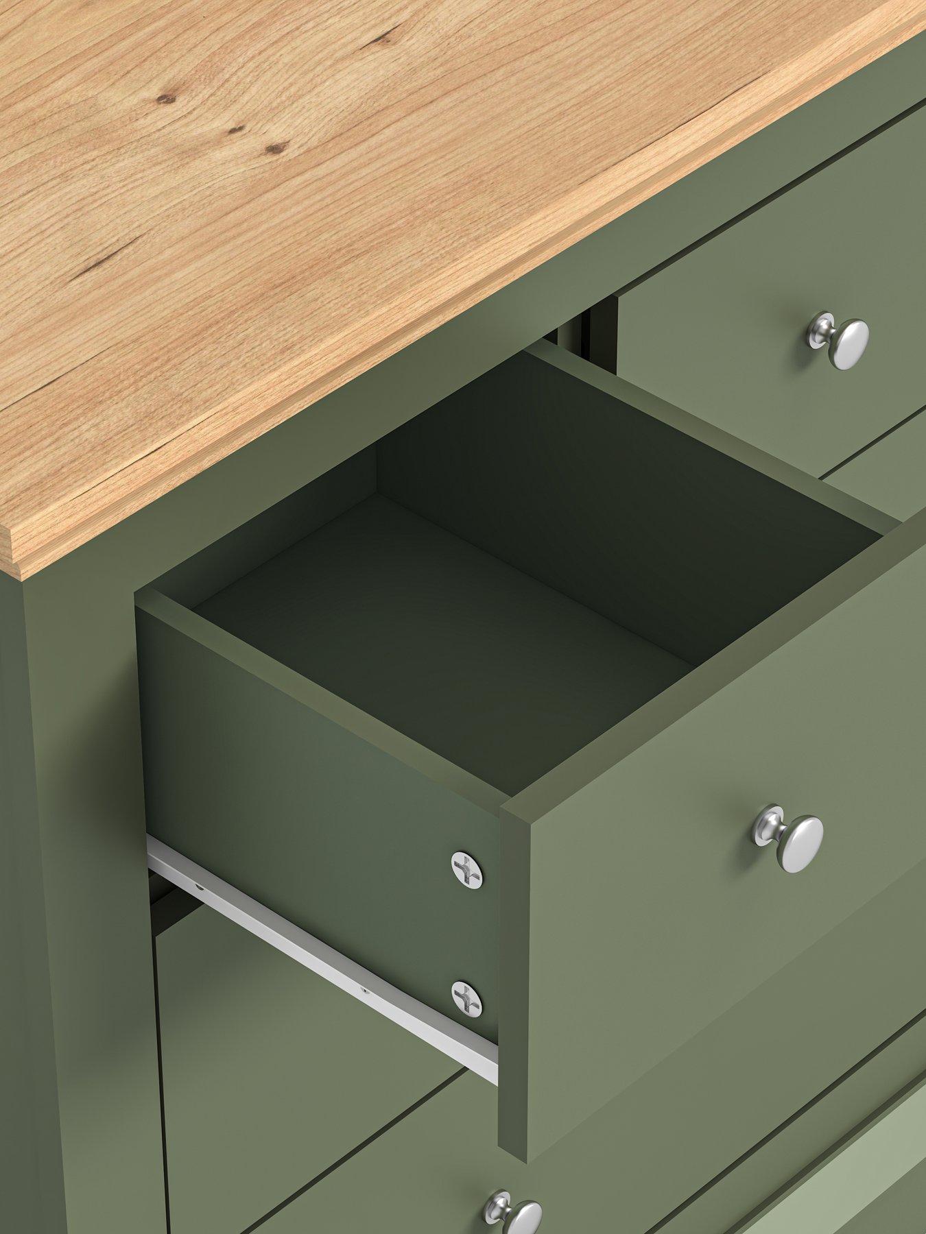 Image 6 of 7 of The Very Collection Hanna 3 + 2 Drawer Chest - Green