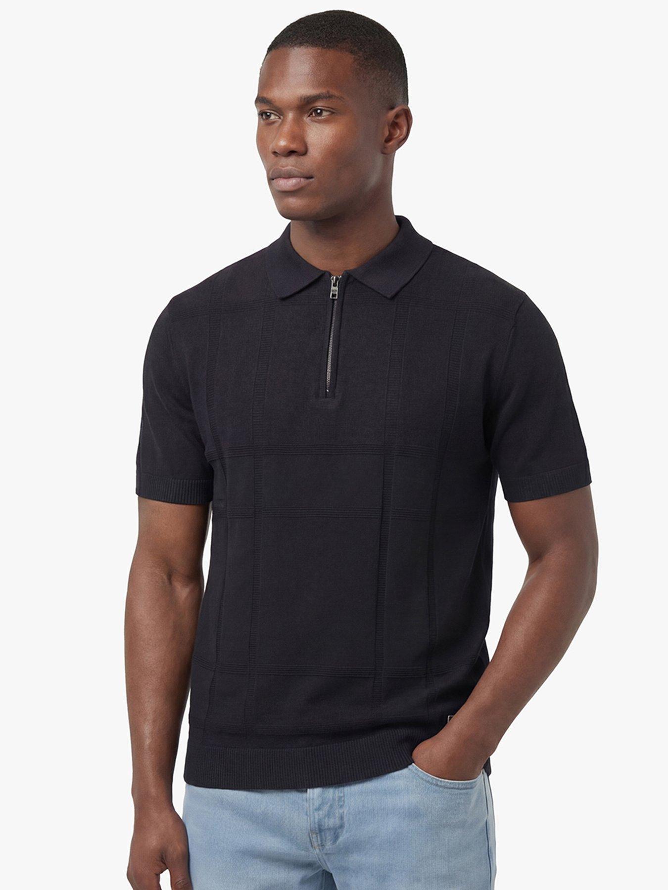 Luke 1977 Luke 1977 Elgin Knitted Check Polo Shirt - Black