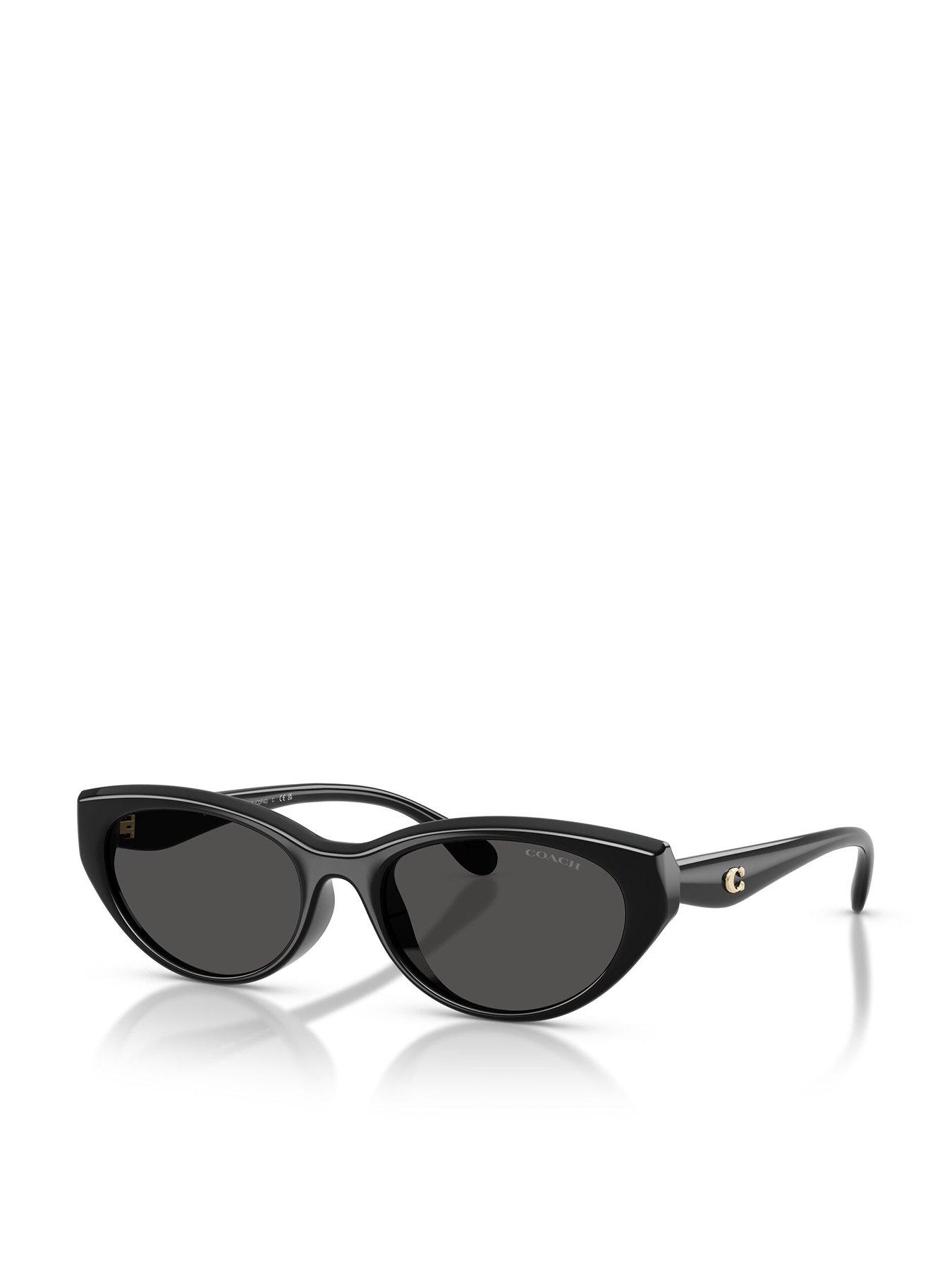 COACH Coach 0hc8456d Pillow Sunglasses Black Frame With Grey Solid Lens