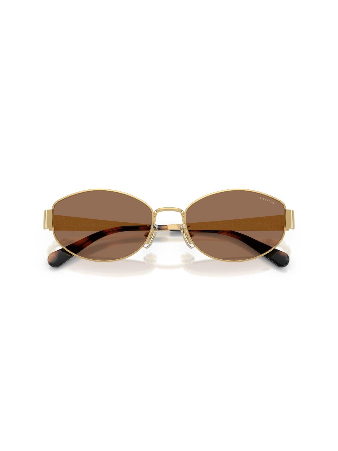Image 4 of 5 of COACH Round Gold Frame Sunglasses HC7192D