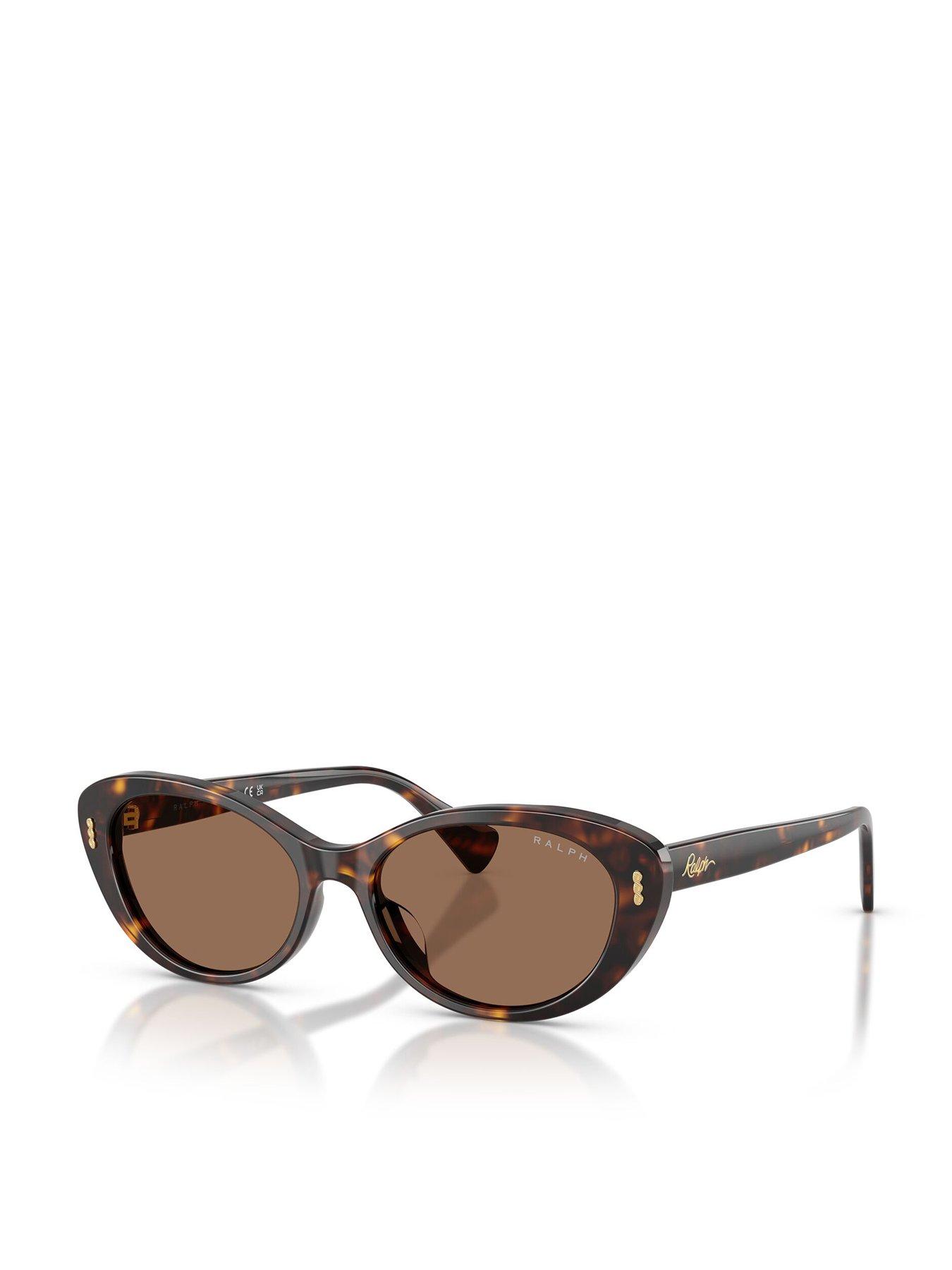 Ralph Ralph 0ra5350u Oval Sunglasses Dark Havana Frame With Brown Lens