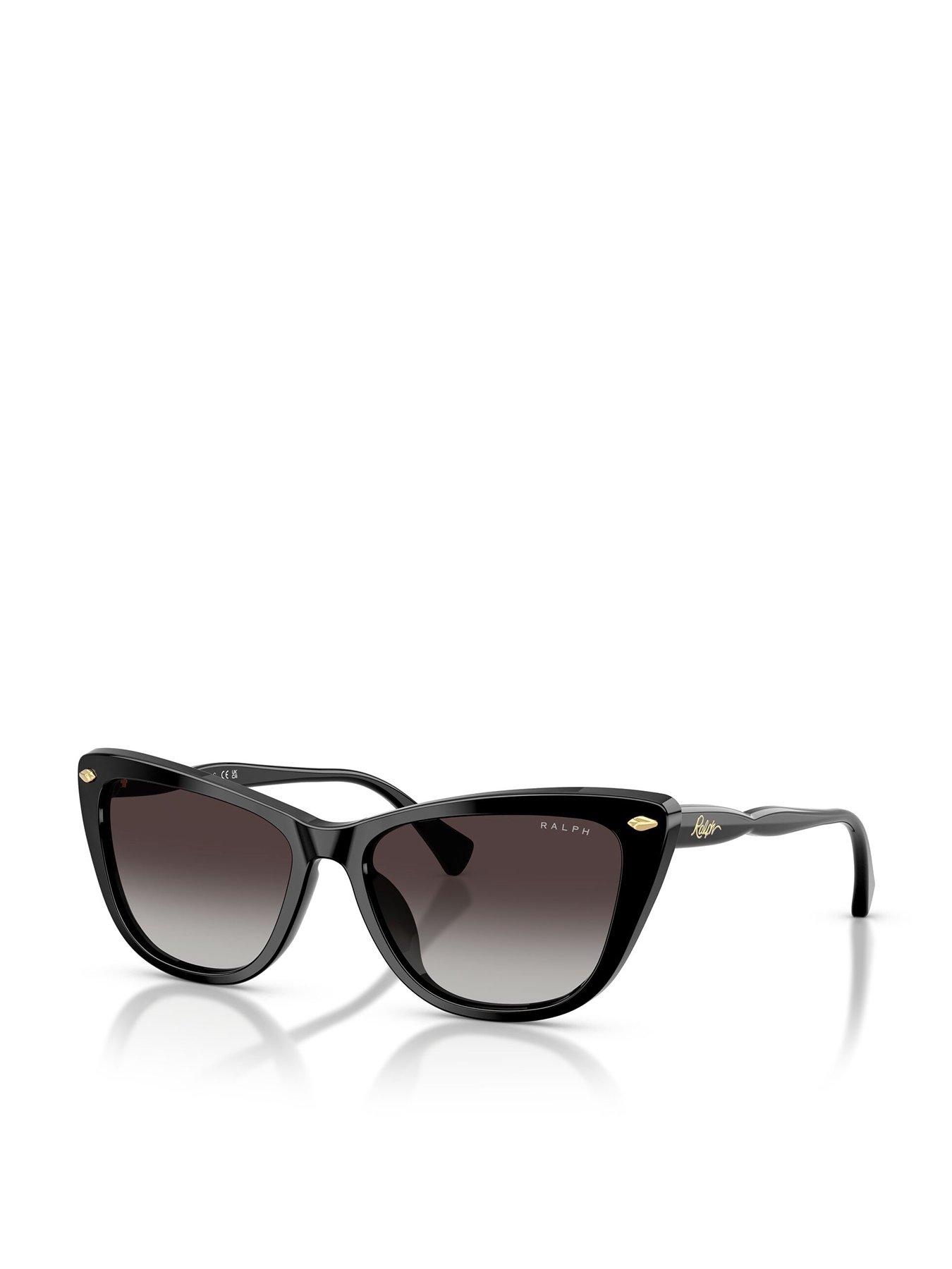 Image 1 of 5 of Ralph Black Cat Eye Sunglasses - 0ra5346u - Black