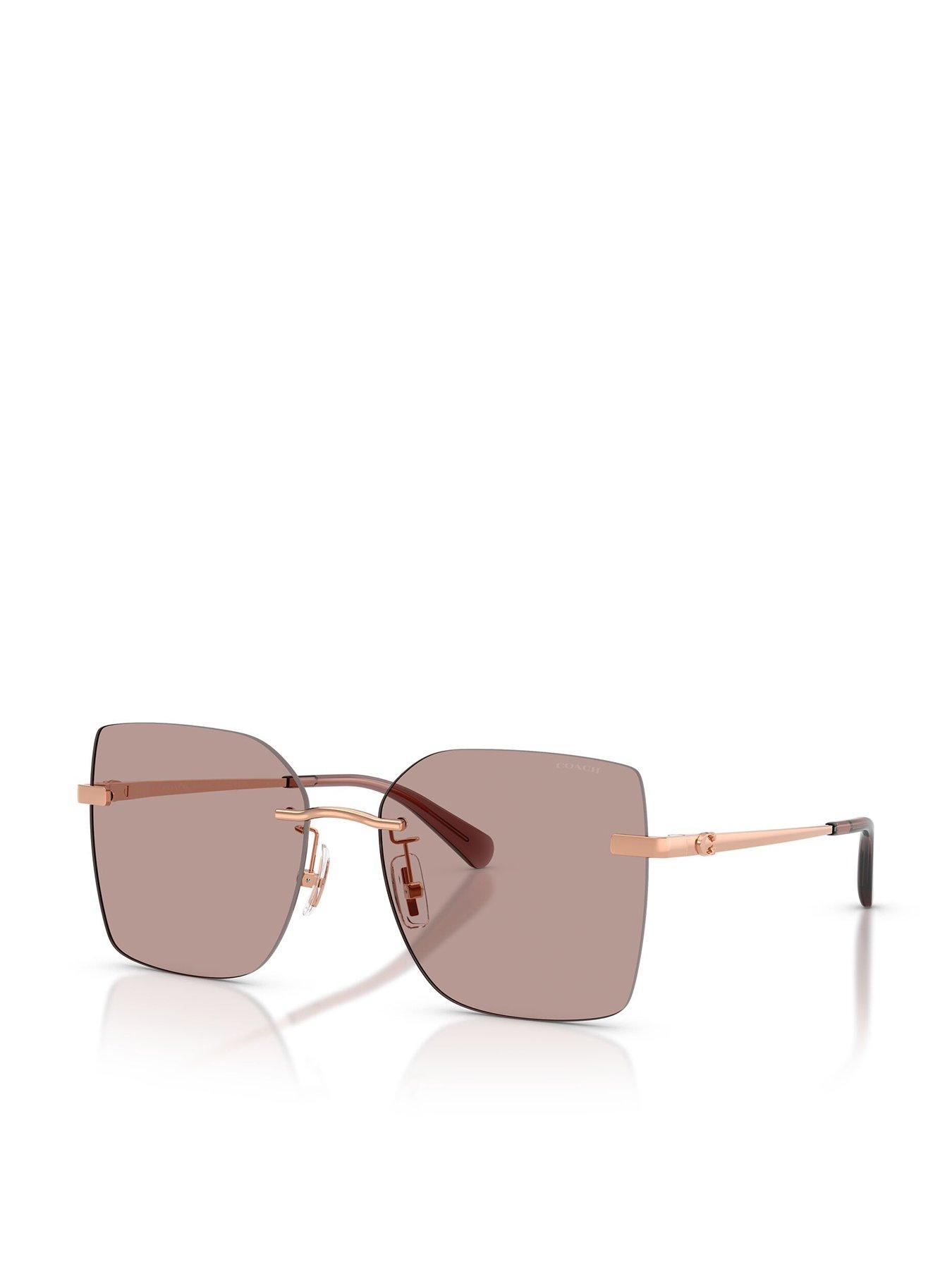COACH Oversized Square Sunglasses- Rose Gold