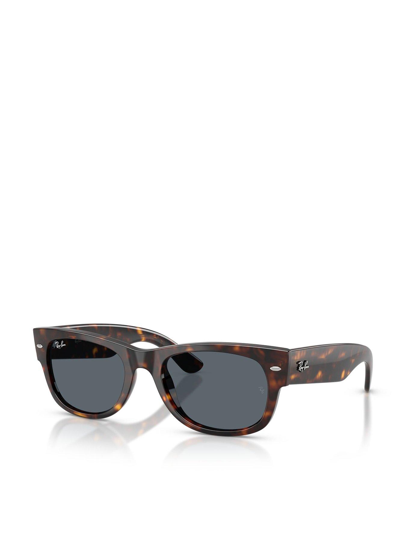 Ray-Ban Ray-ban Mega Wayfarer Ii Square Sunglasses Havana Frame With Blue Lens