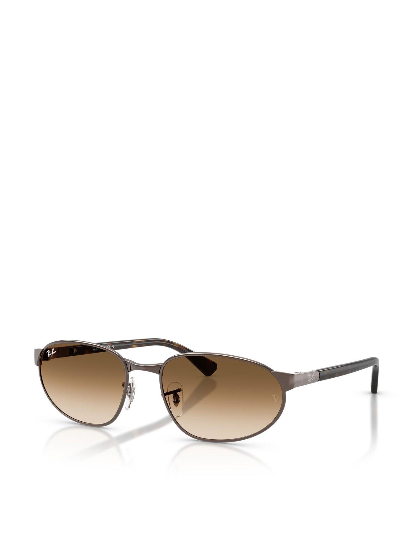 Image 1 of 5 of Ray-Ban Thin Frame Brown Metal Sunglasses - 0rb3777