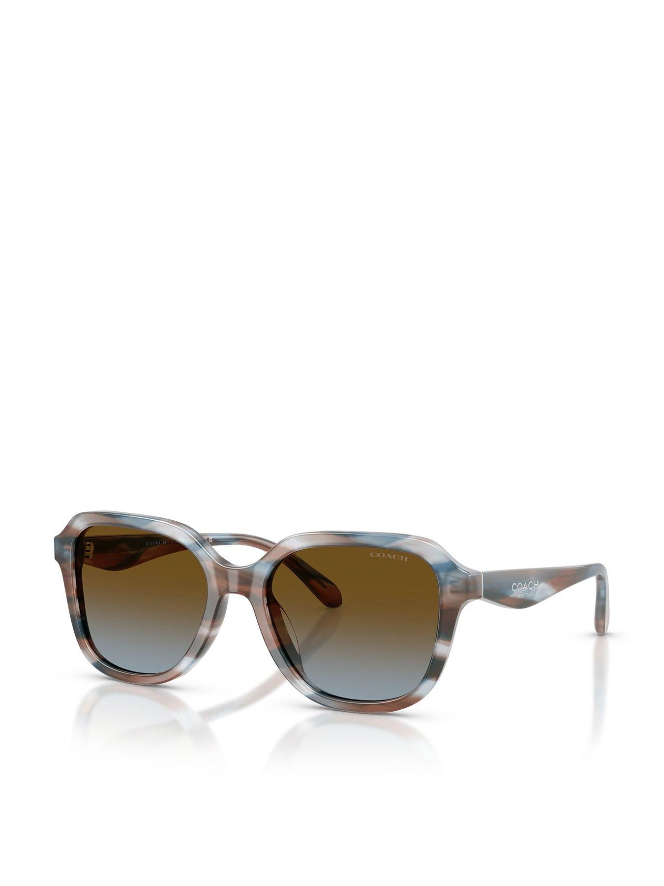 COACH Round Sunglasses- Blue Havana