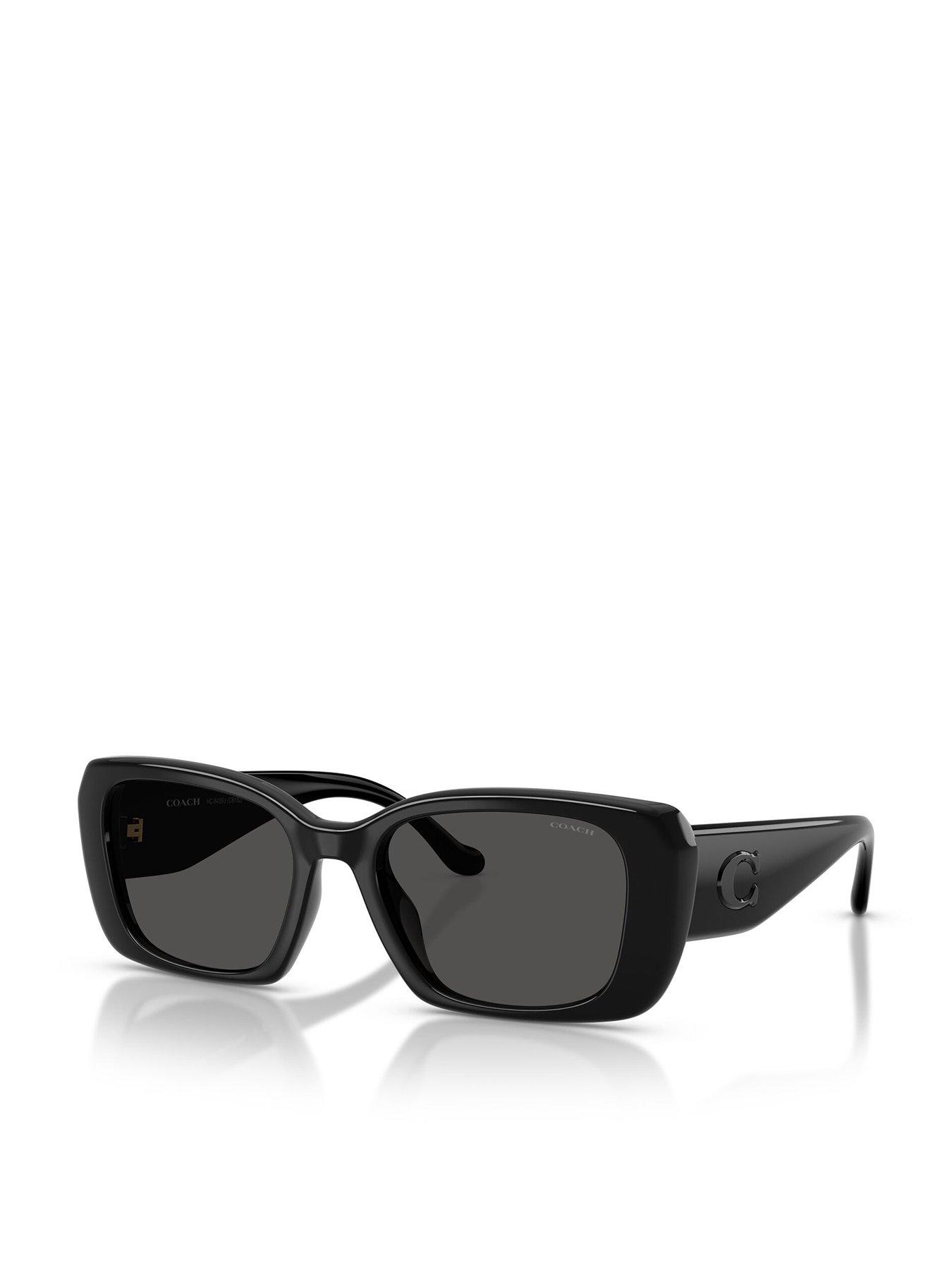 COACH Coach 0hc8271u Square Sunglasses Dark Tortoise Frame With Dark Brown Gradient Polar Lens