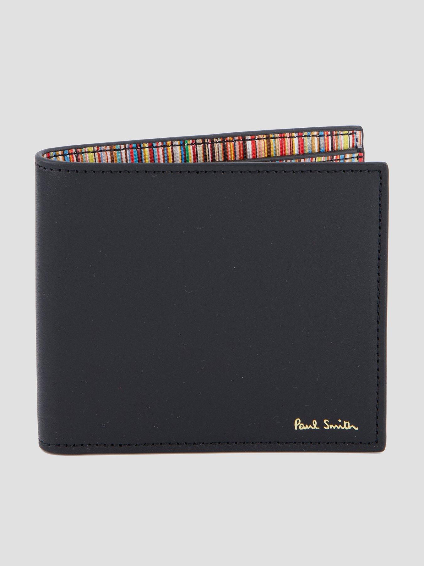 Image 1 of 6 of PS PAUL SMITH Leather Signature Stripe Interior Billfold Wallet - Black