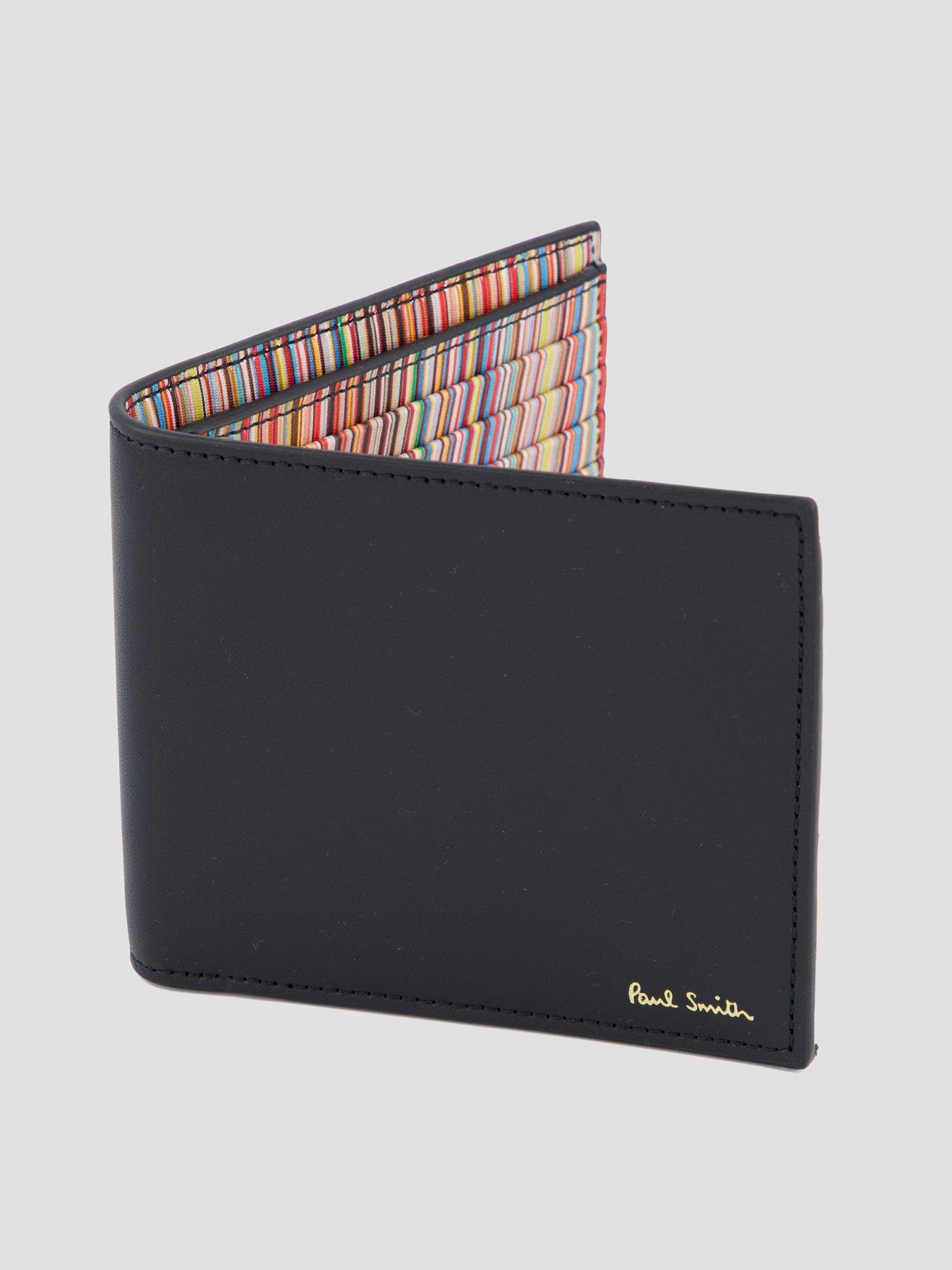 Image 2 of 6 of PS PAUL SMITH Leather Signature Stripe Interior Billfold Wallet - Black
