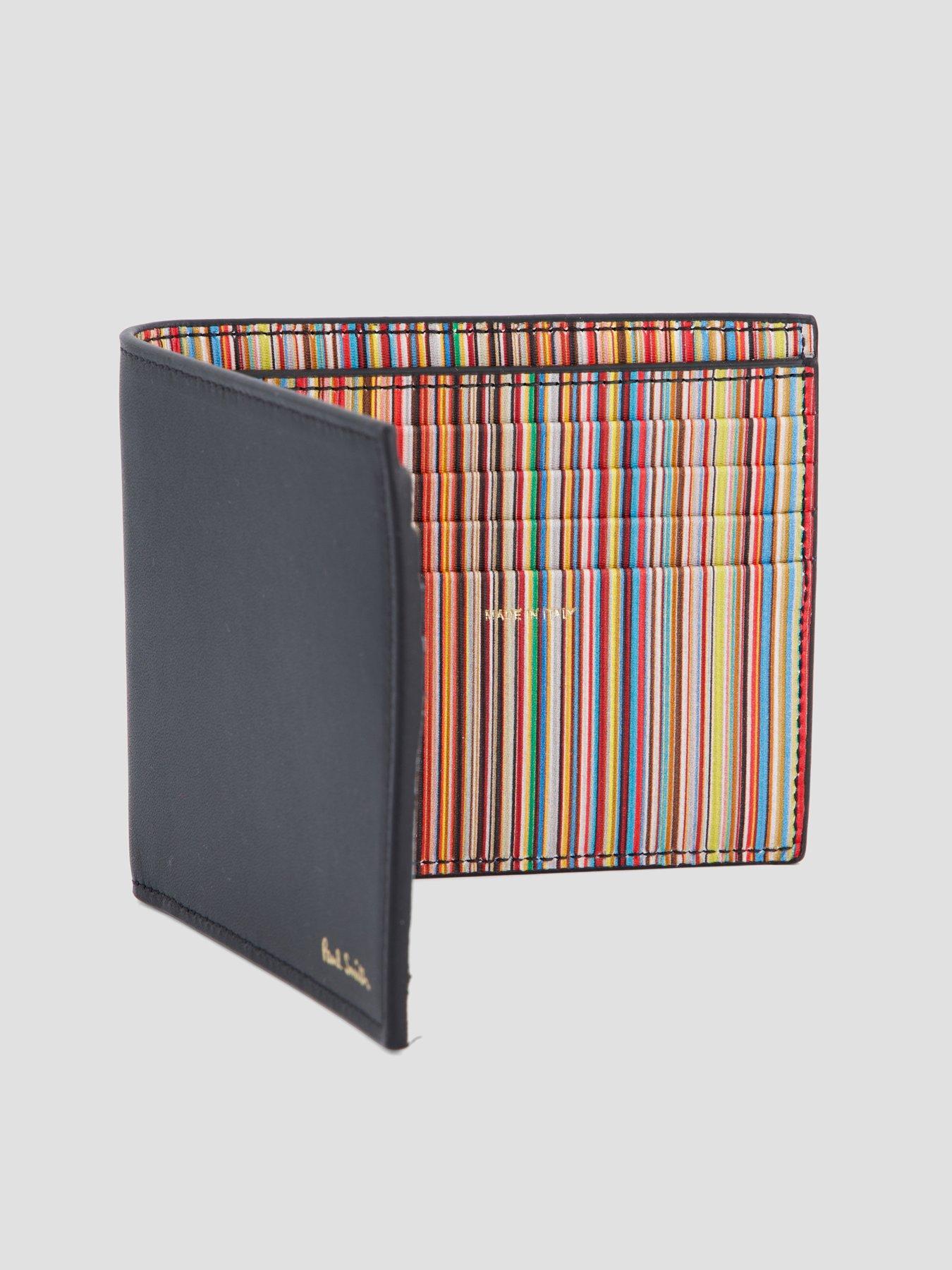 Image 3 of 6 of PS PAUL SMITH Leather Signature Stripe Interior Billfold Wallet - Black