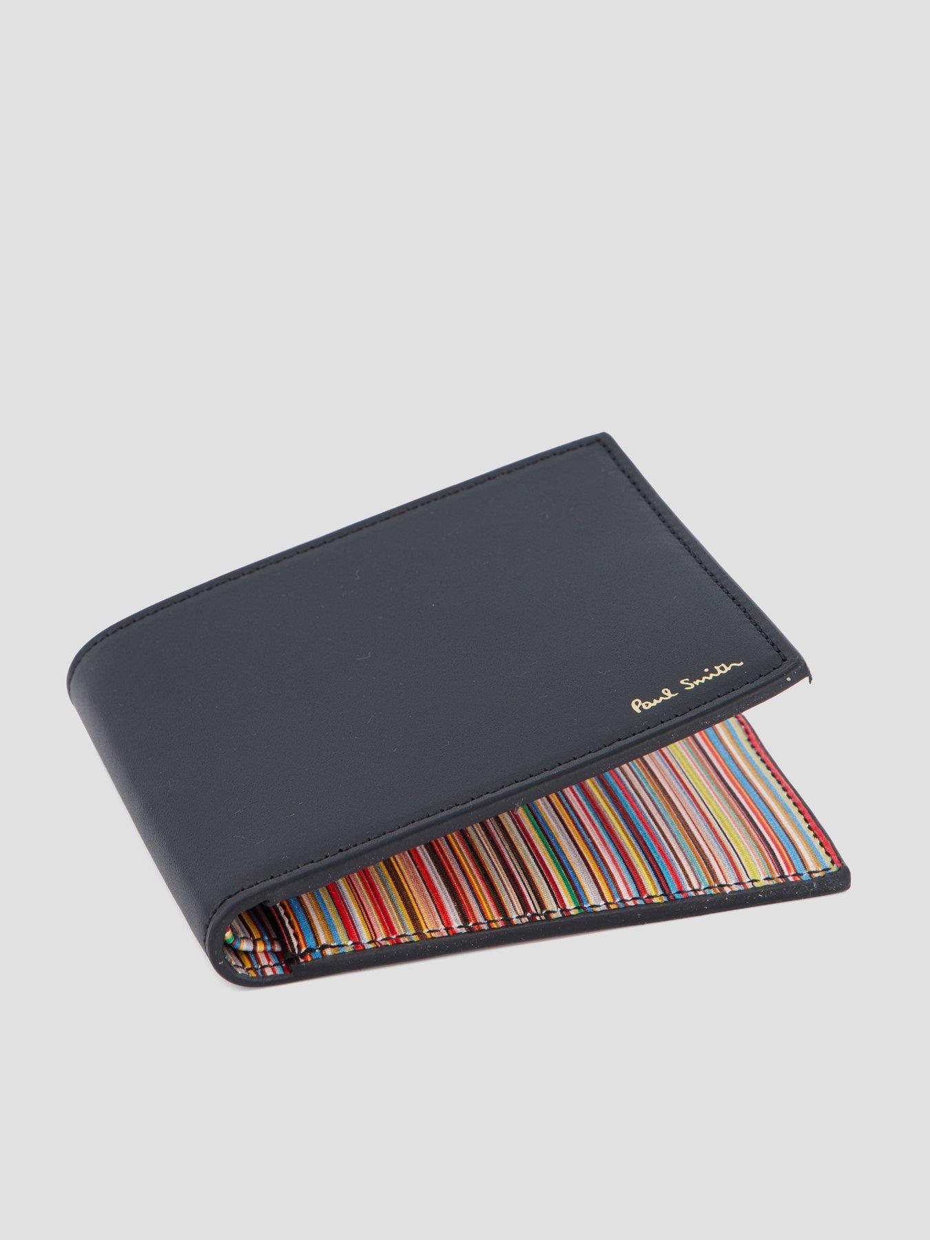 Image 4 of 6 of PS PAUL SMITH Leather Signature Stripe Interior Billfold Wallet - Black