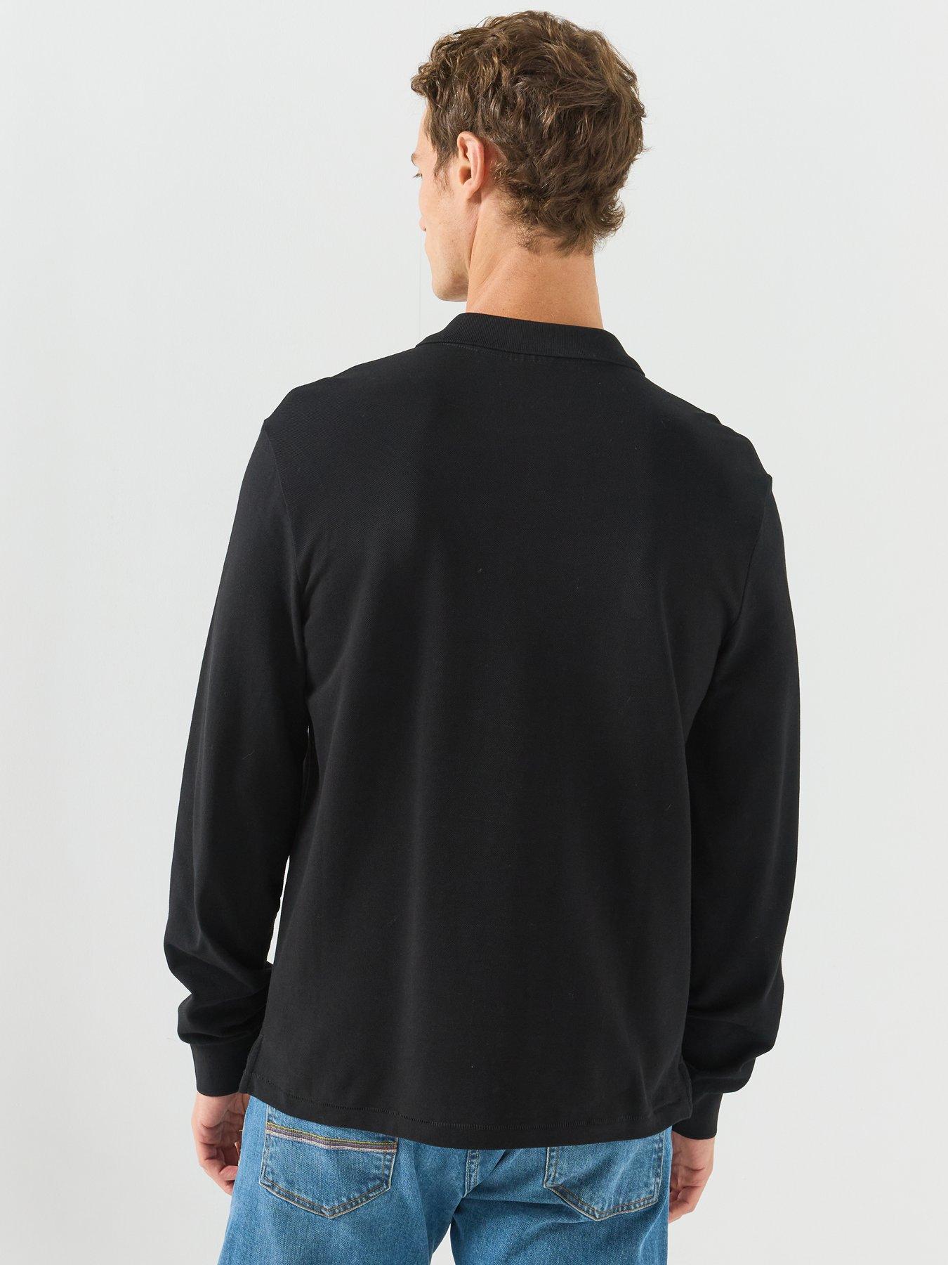Image 2 of 5 of PS PAUL SMITH Regular Fit Long Sleeve Zebra Polo Shirt - Black
