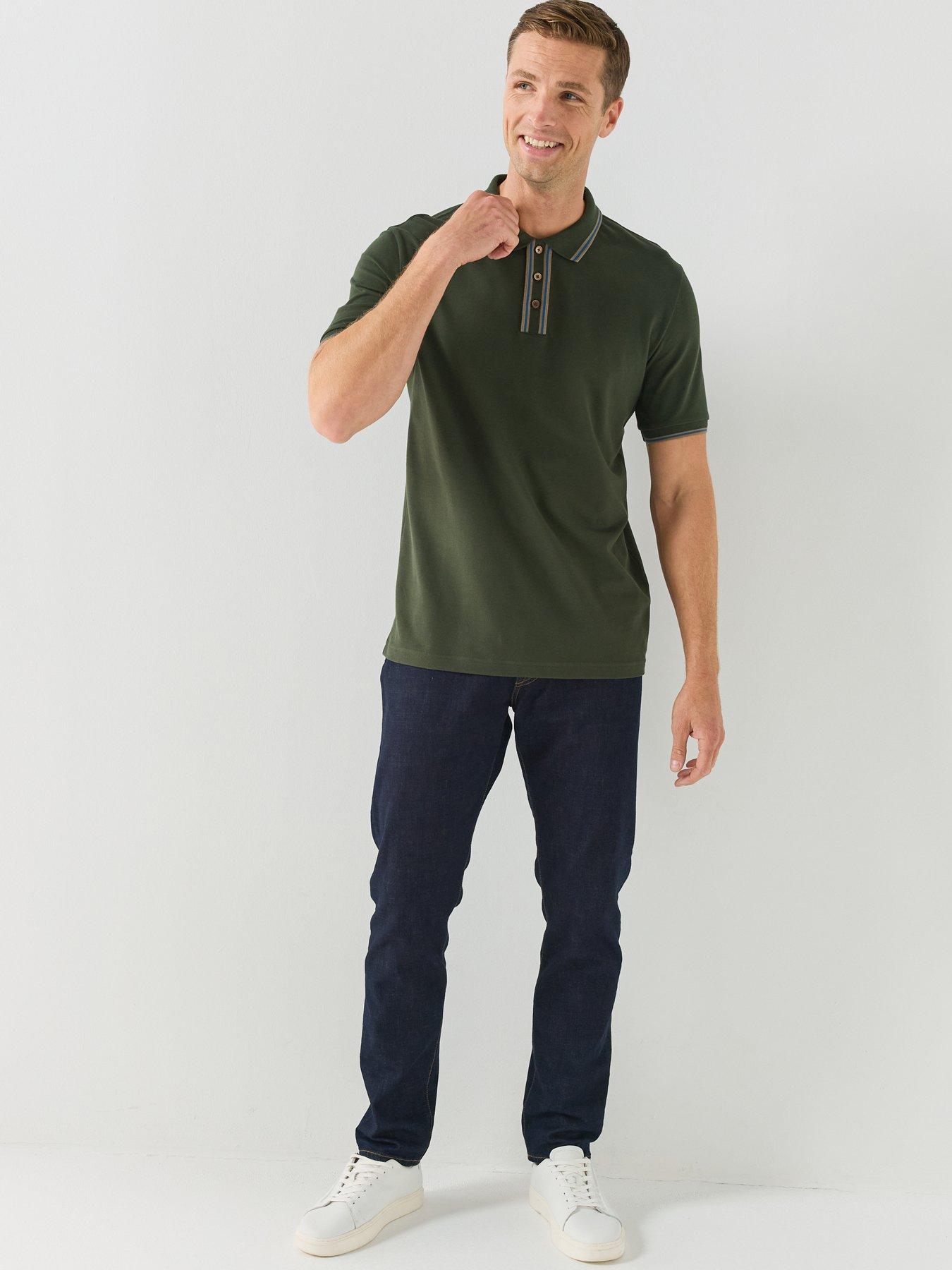 Image 3 of 6 of PS PAUL SMITH Mens Regular Fit Tipped Polo Shirt - Green