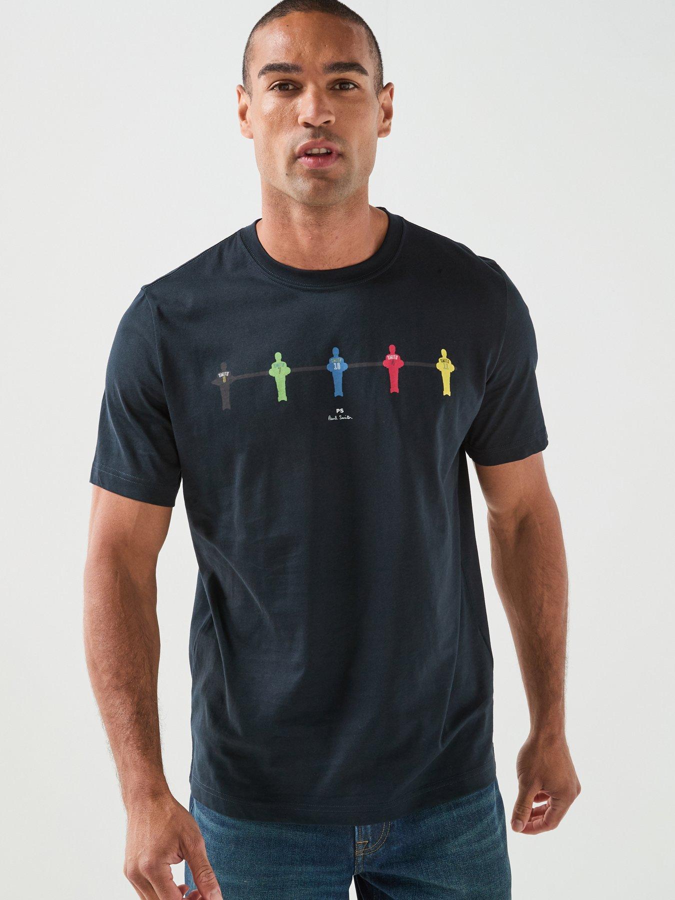 Image 1 of 6 of PS PAUL SMITH Table Football Graphic T-Shirt - Blue