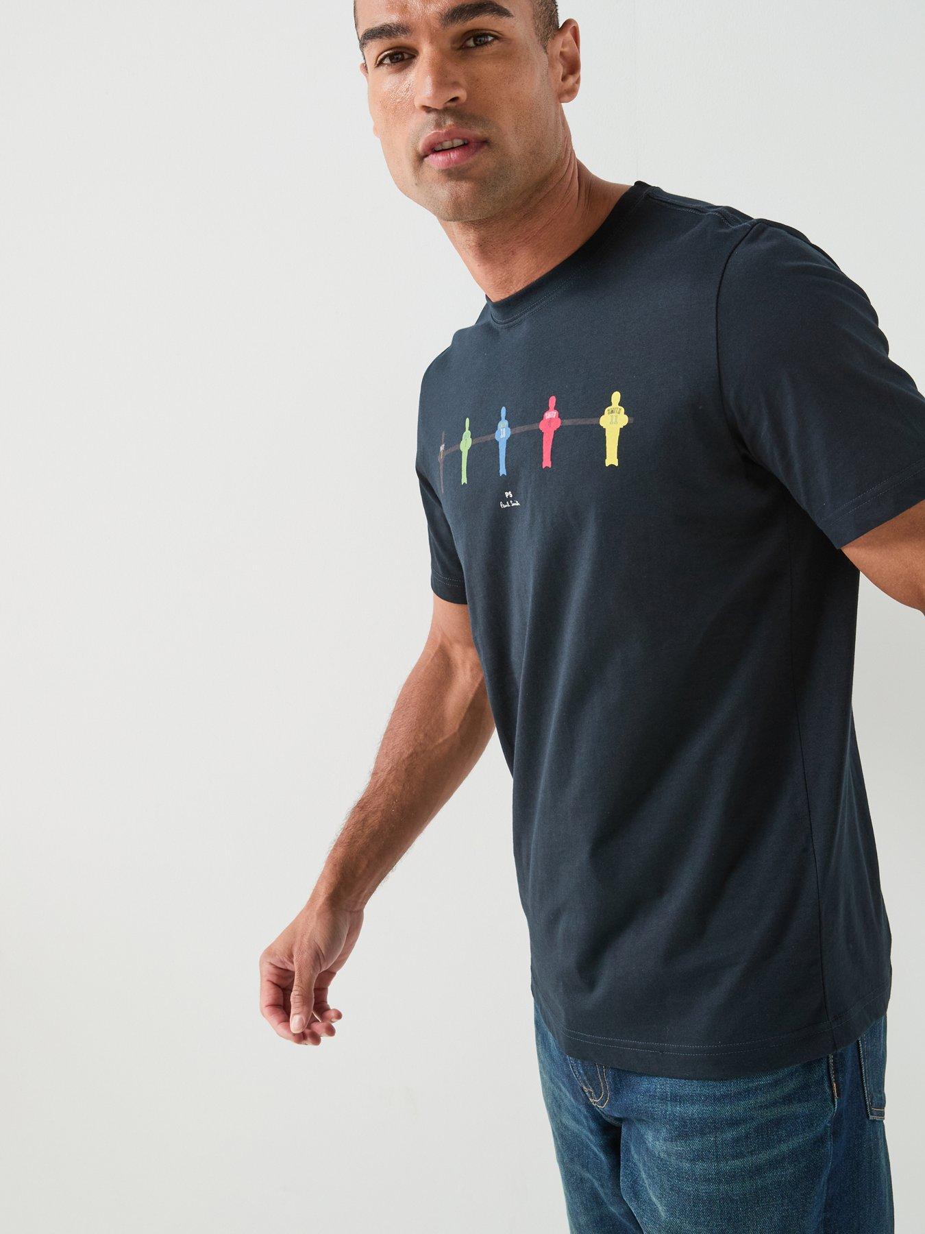 Image 5 of 6 of PS PAUL SMITH Table Football Graphic T-Shirt - Blue