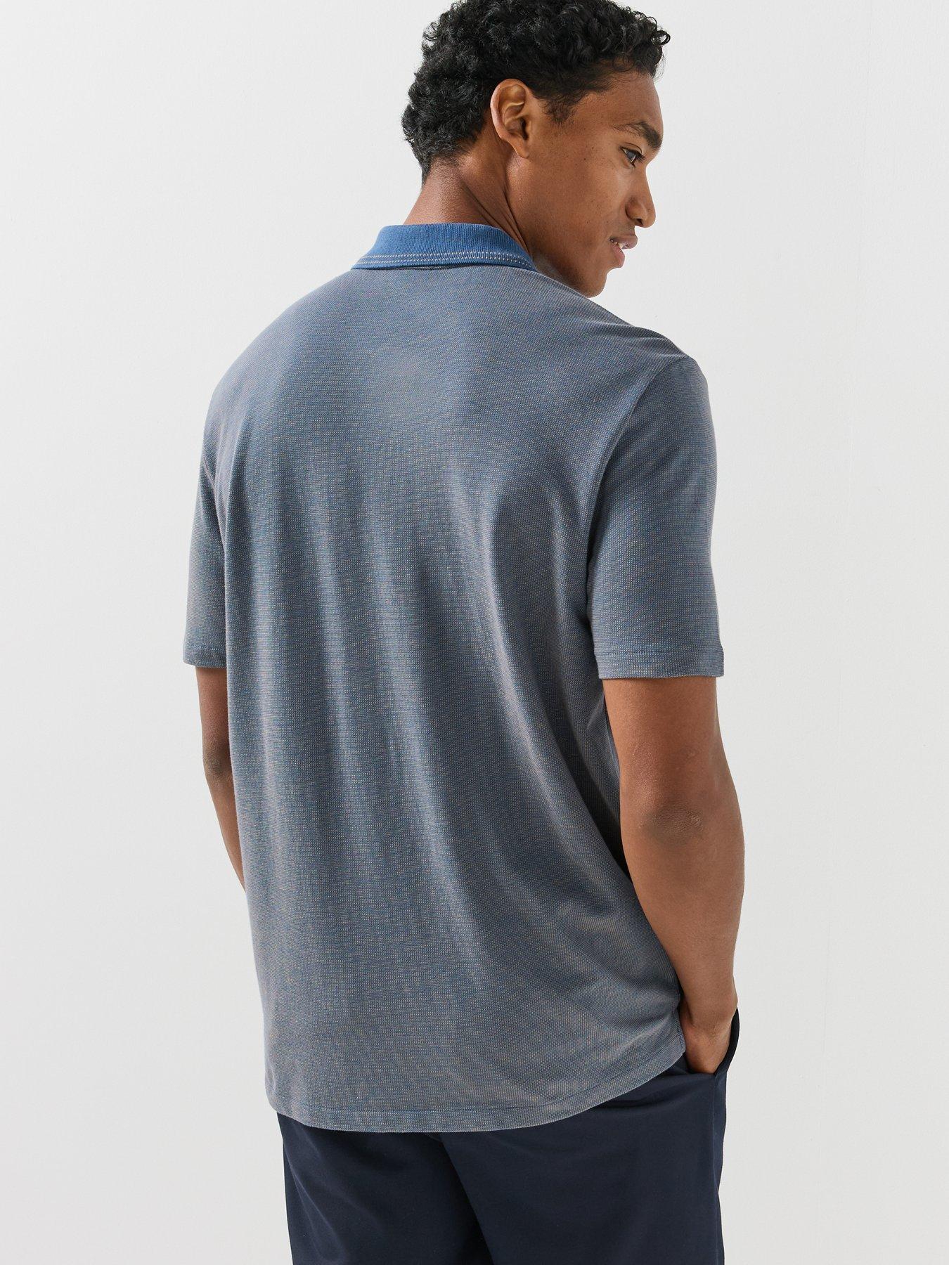 Image 2 of 6 of PS PAUL SMITH Mens Regular Fit Zip Neck Knitted Polo Shirt - Blue