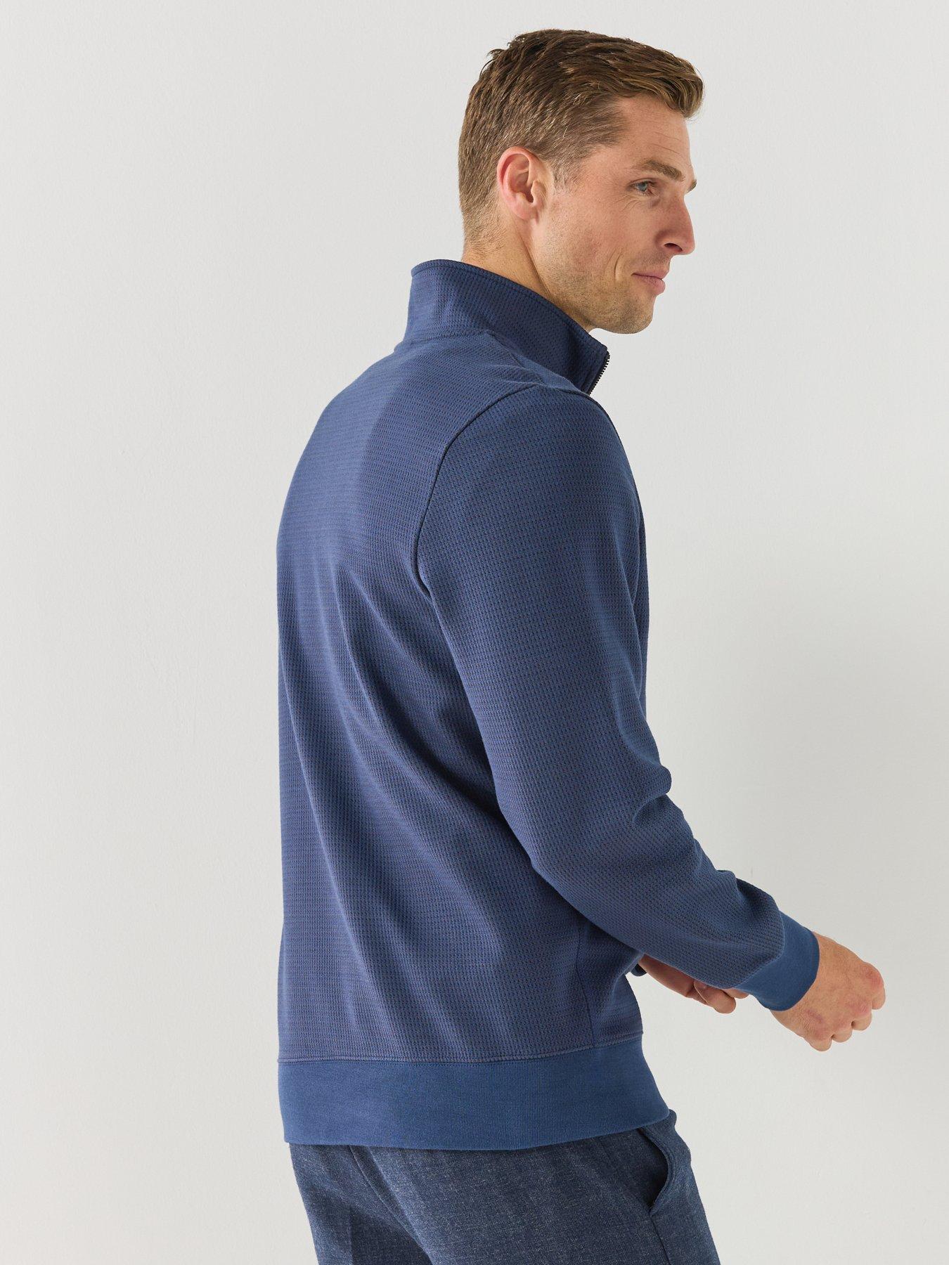 Image 5 of 6 of PS PAUL SMITH Mens Half Zip Textured Knitted Jumper - Blue