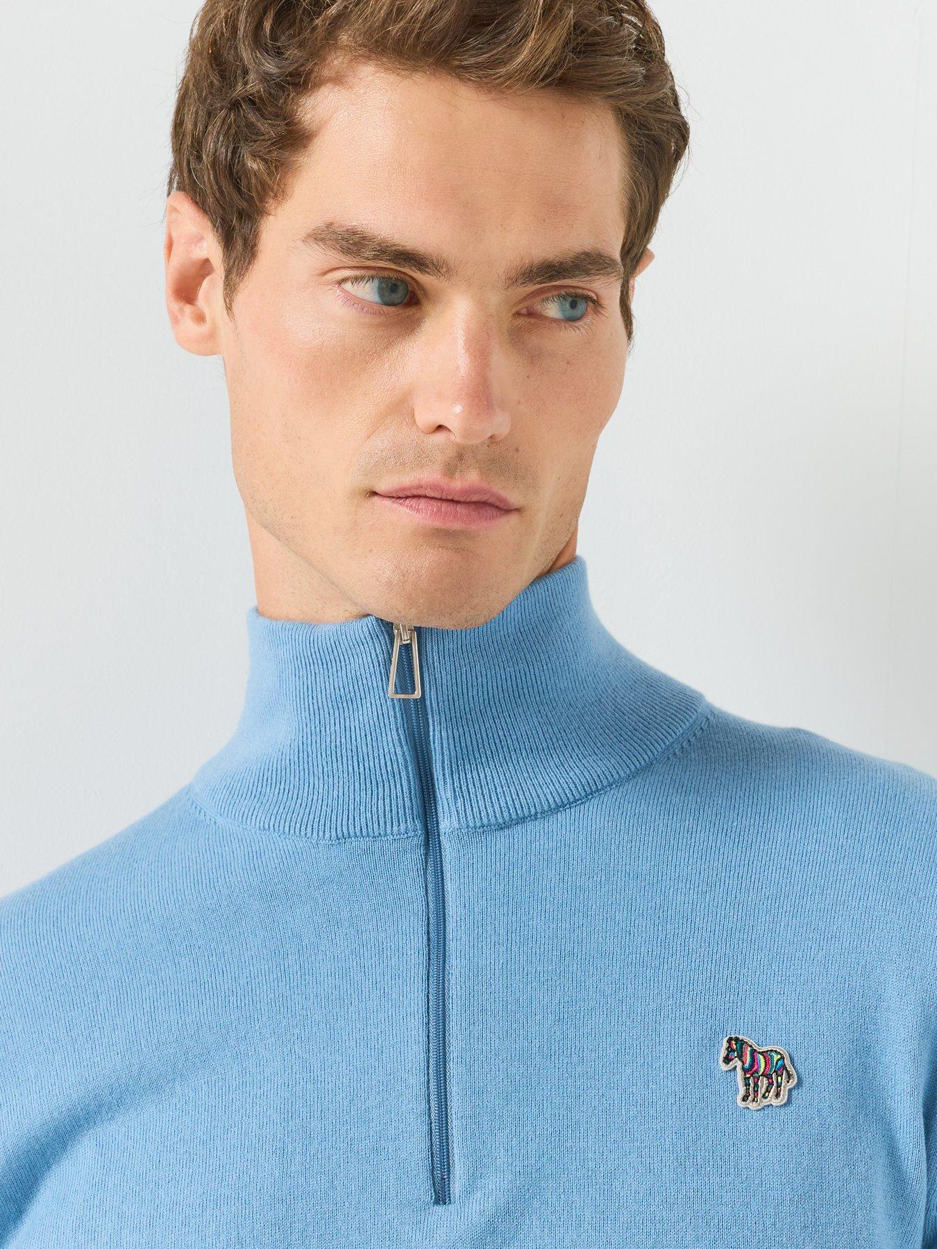Image 4 of 6 of PS PAUL SMITH Zebra Zip Knitted Jumper - Blue