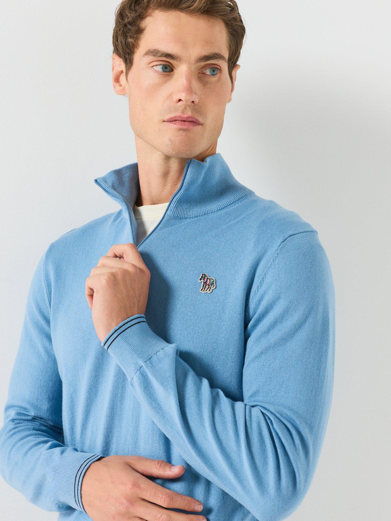 Image 5 of 6 of PS PAUL SMITH Zebra Zip Knitted Jumper - Blue