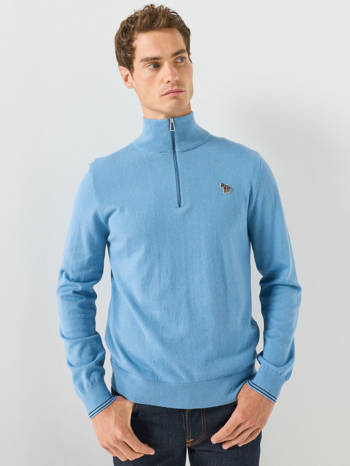 Image 6 of 6 of PS PAUL SMITH Zebra Zip Knitted Jumper - Blue