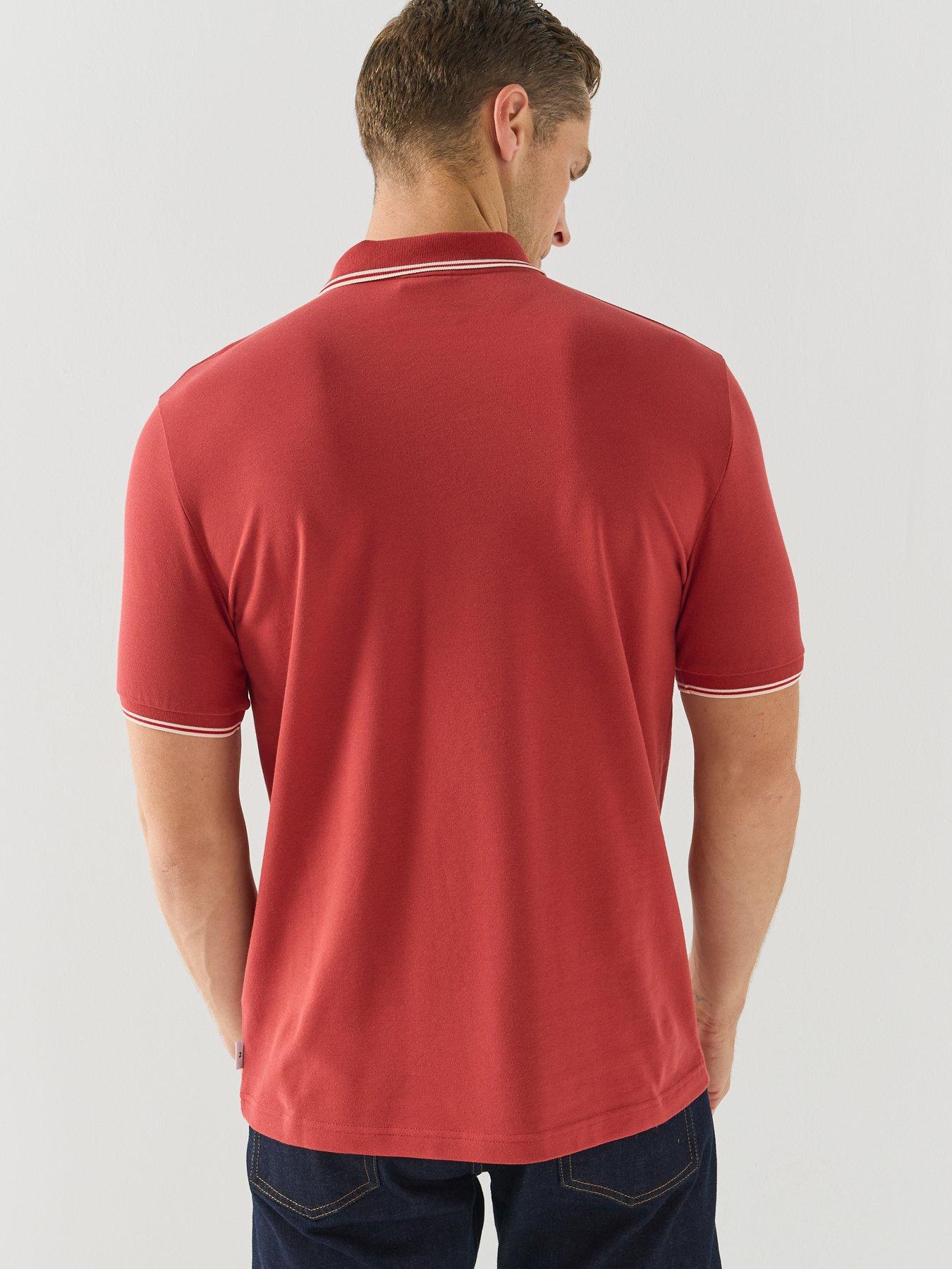 Image 2 of 6 of PS PAUL SMITH Mens Regular Fit Stretch Polo Shirt - Red