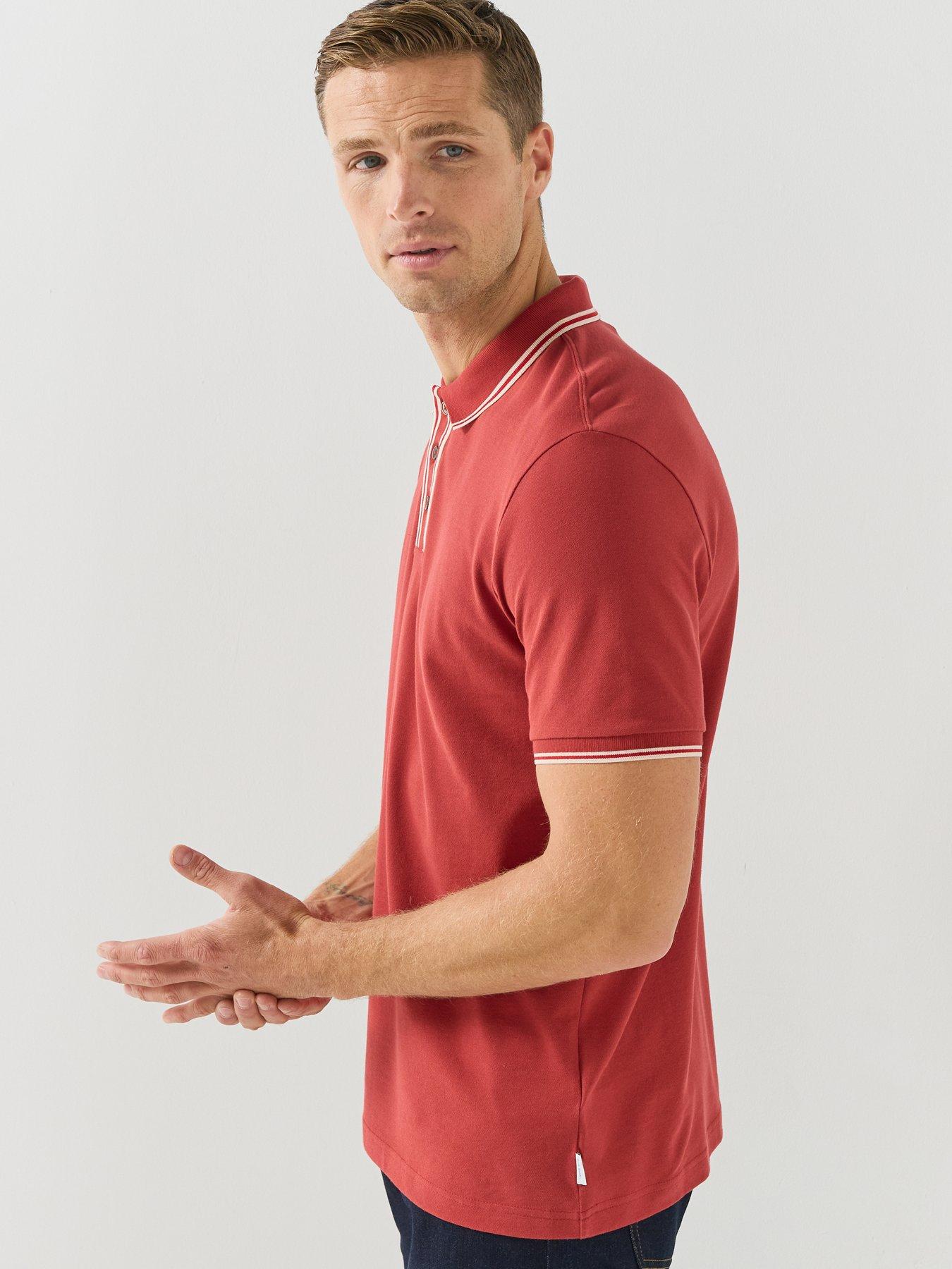 Image 4 of 6 of PS PAUL SMITH Mens Regular Fit Stretch Polo Shirt - Red