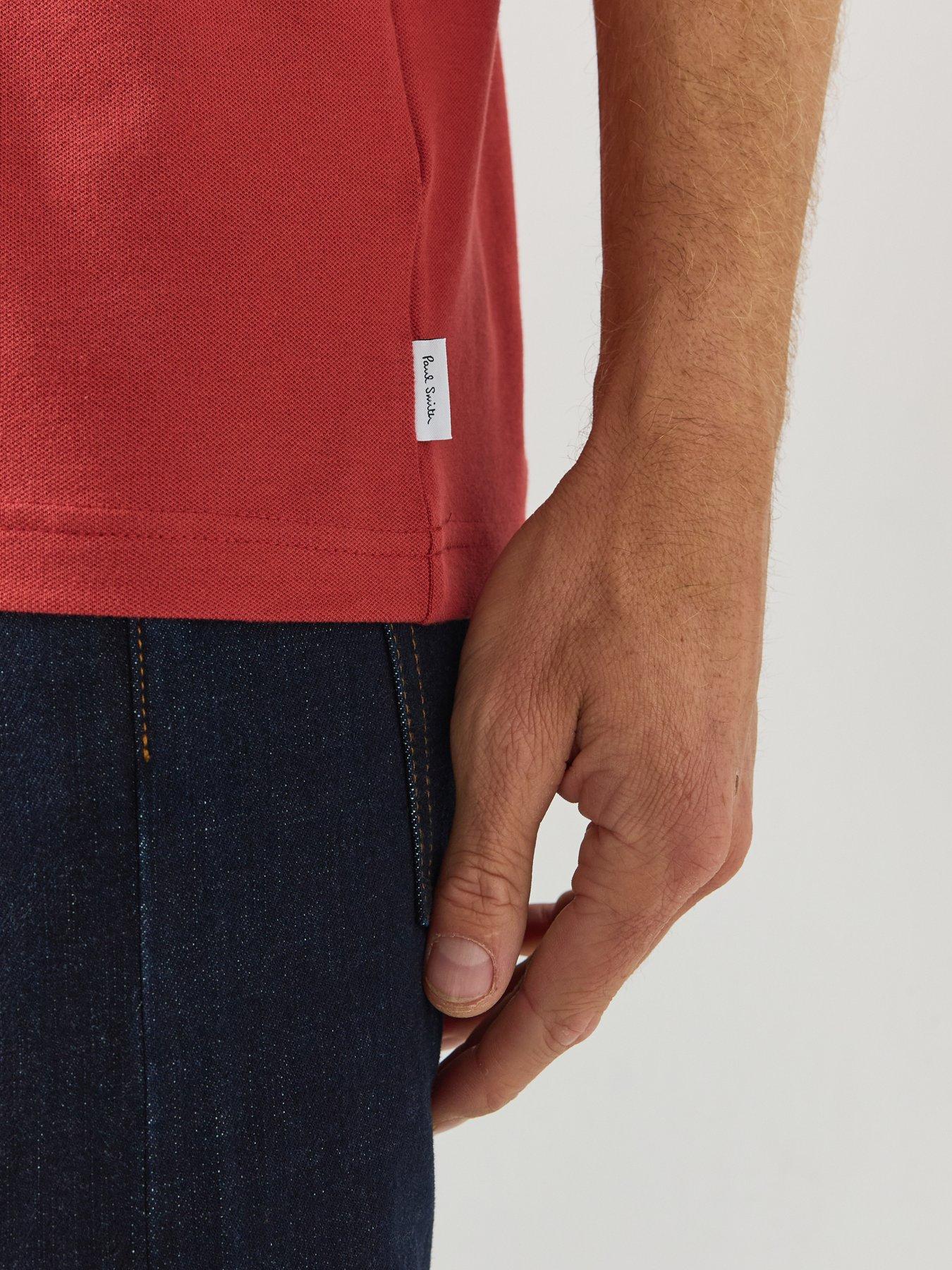 Image 6 of 6 of PS PAUL SMITH Mens Regular Fit Stretch Polo Shirt - Red