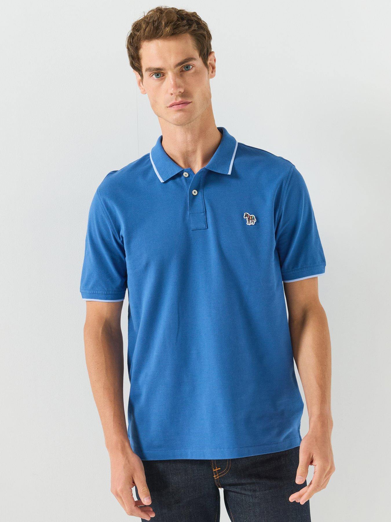 PS PAUL SMITH Zebra Regular Fit Short Sleeve Polo Shirt - Blue