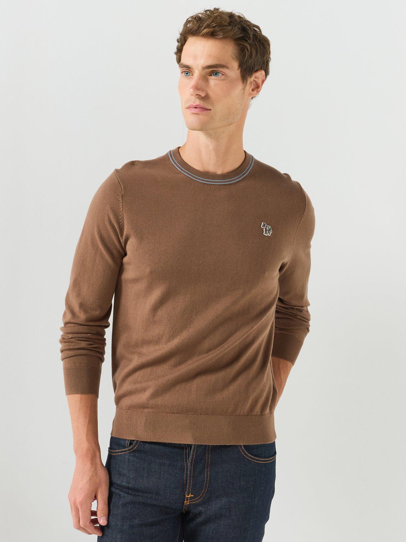 Image 1 of 5 of PS PAUL SMITH Crew Neck Knitted Jumper - Brown