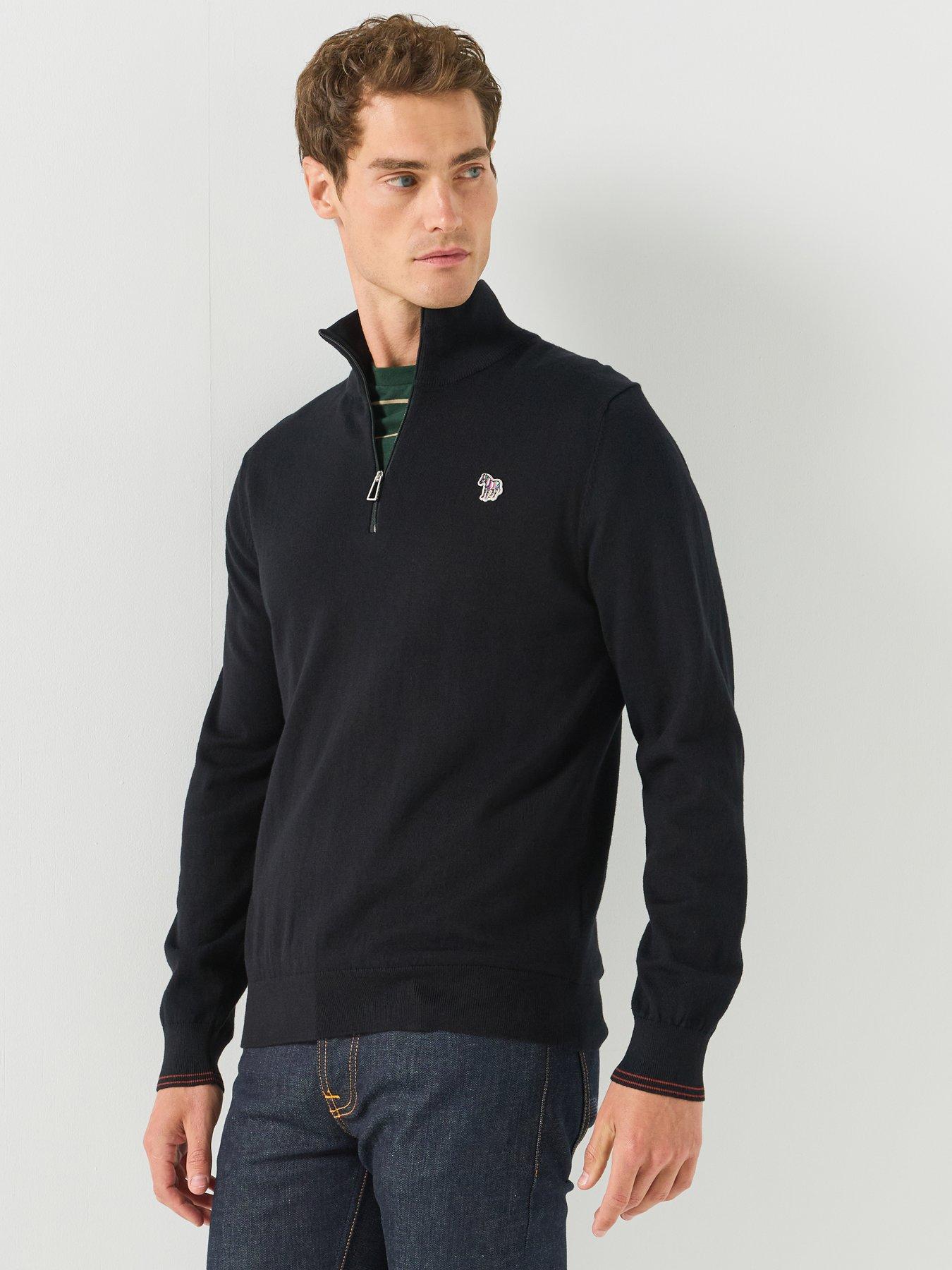 Image 1 of 5 of PS PAUL SMITH Zebra Zip Knitted Jumper - Black