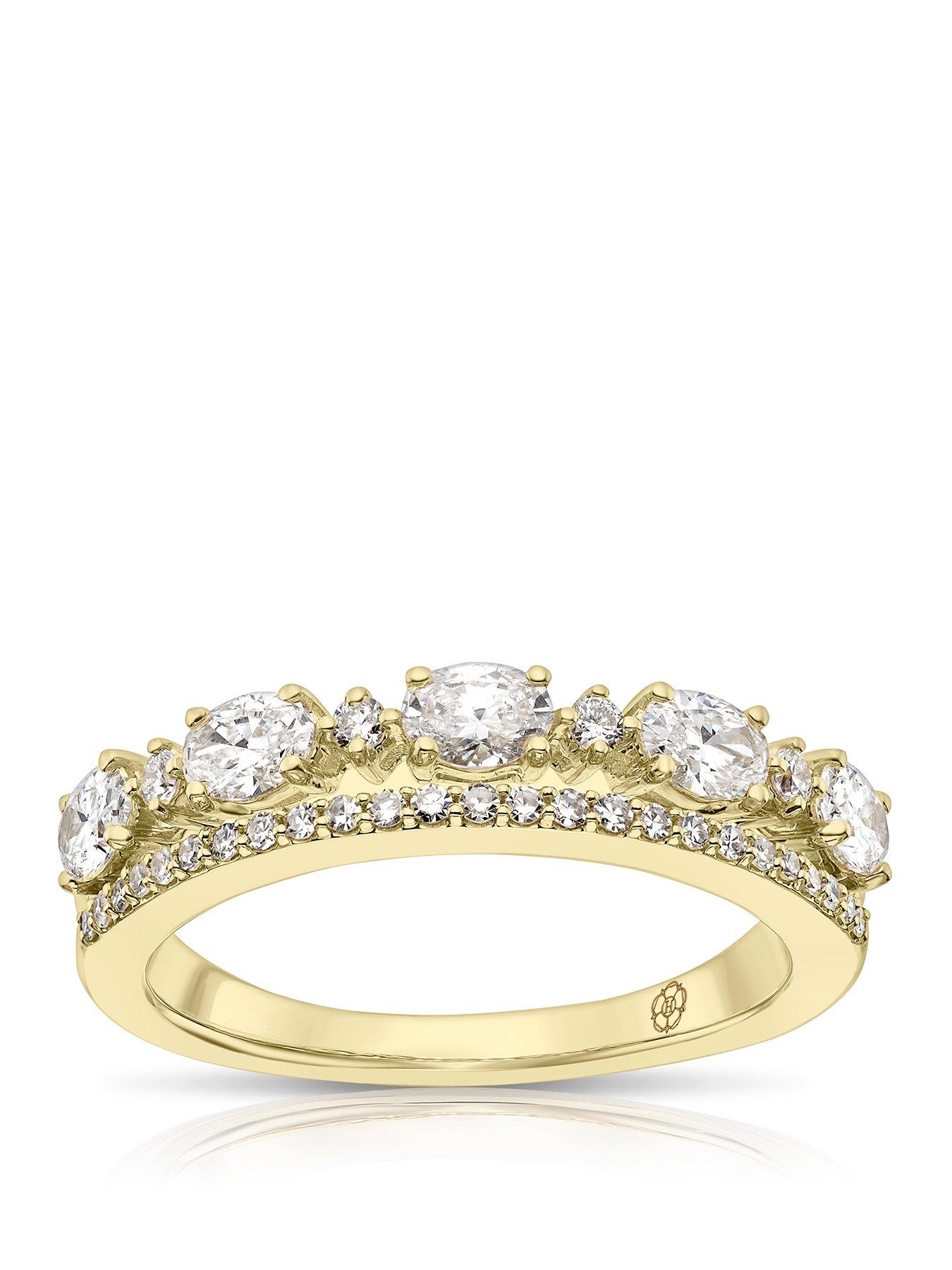 Harriet 14ct Yellow Gold Oval & Round Cut Double Row Eternity 0.75ct Lab Grown Diamond Ring