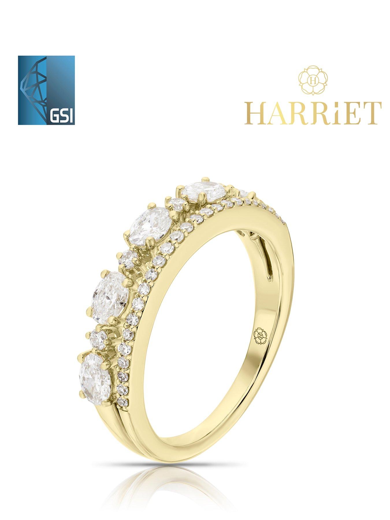 Image 2 of 7 of Harriet 14Ct Yellow Oval &amp; Round Cut Double Row Eternity Lab Grown Diamond Ring