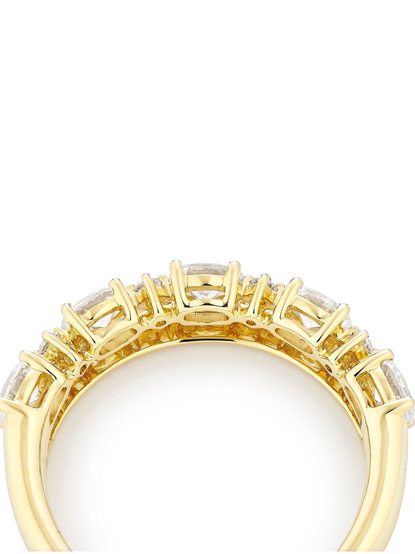 Image 4 of 7 of Harriet 14Ct Yellow Oval &amp; Round Cut Double Row Eternity Lab Grown Diamond Ring