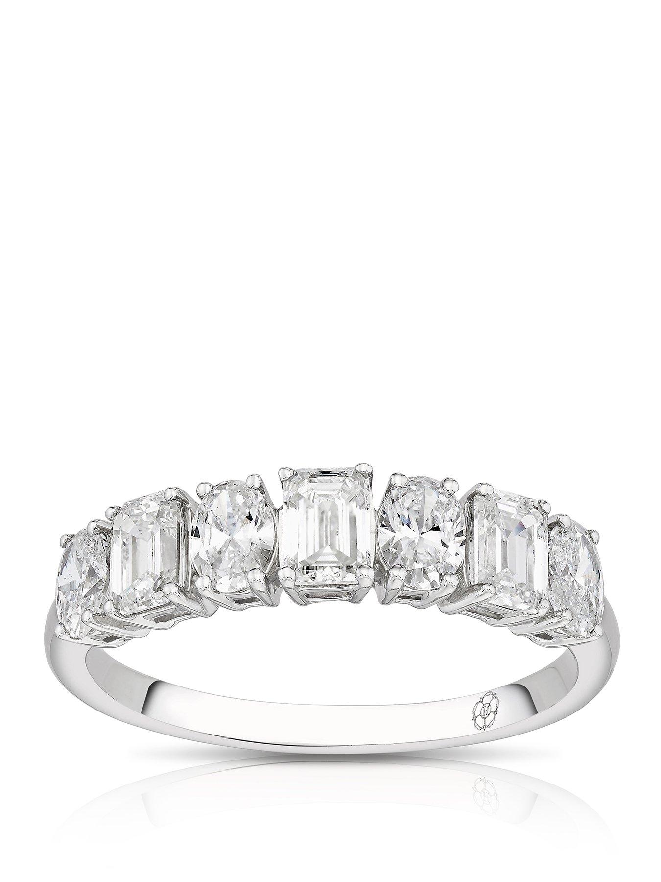 Harriet Harriet 14ct White Gold Oval  &  Radiant Cut Eternity 1.30ct Lab Grown Diamond Ring