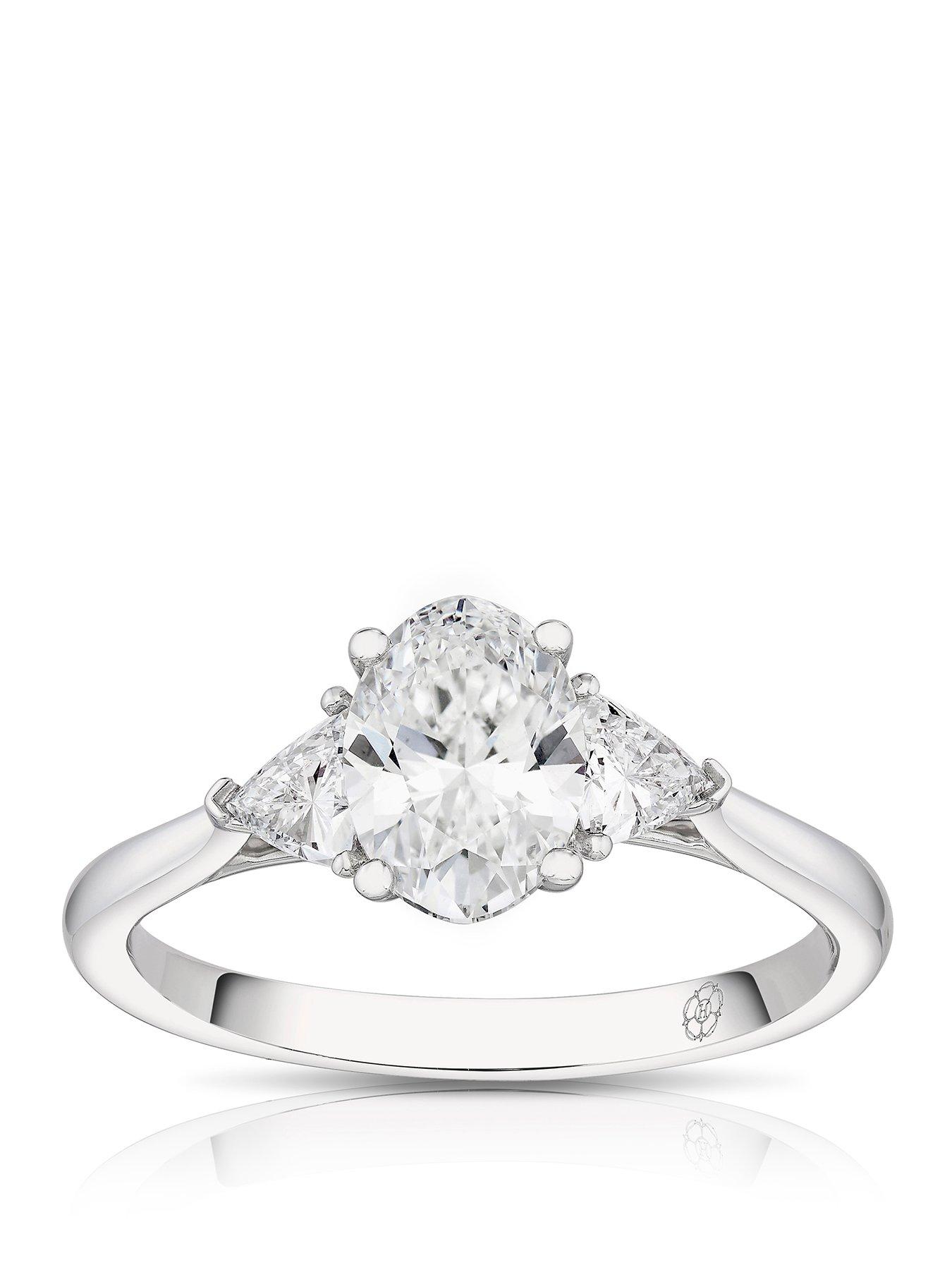 Image 1 of 6 of Harriet Harriet Platinum Oval Trilogy 1.25ct Lab Grown Diamond Ring