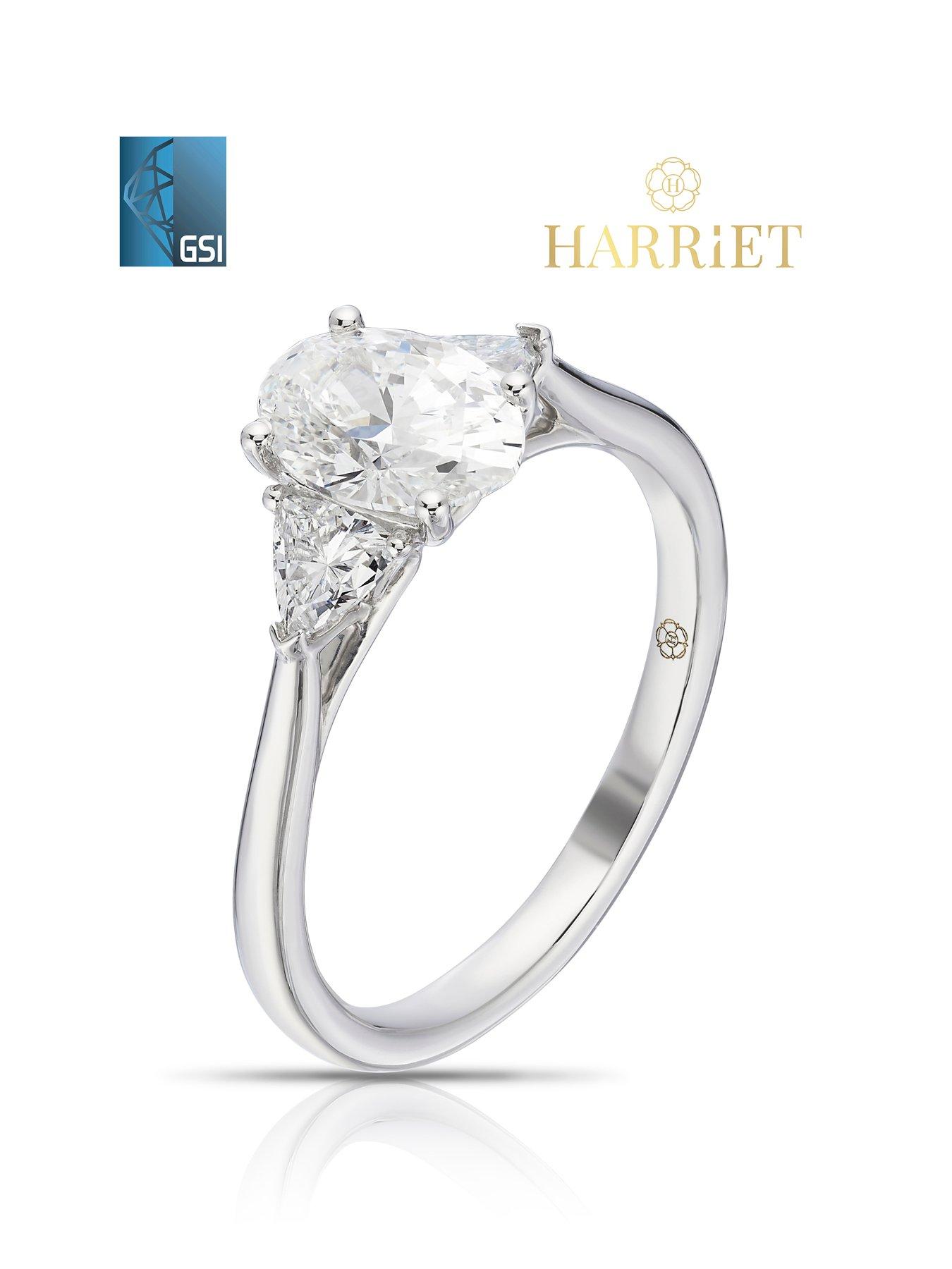 Image 2 of 6 of Harriet Harriet Platinum Oval Trilogy 1.25ct Lab Grown Diamond Ring