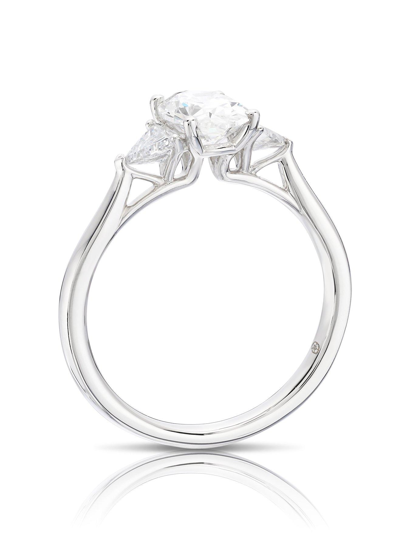 Image 3 of 6 of Harriet Harriet Platinum Oval Trilogy 1.25ct Lab Grown Diamond Ring