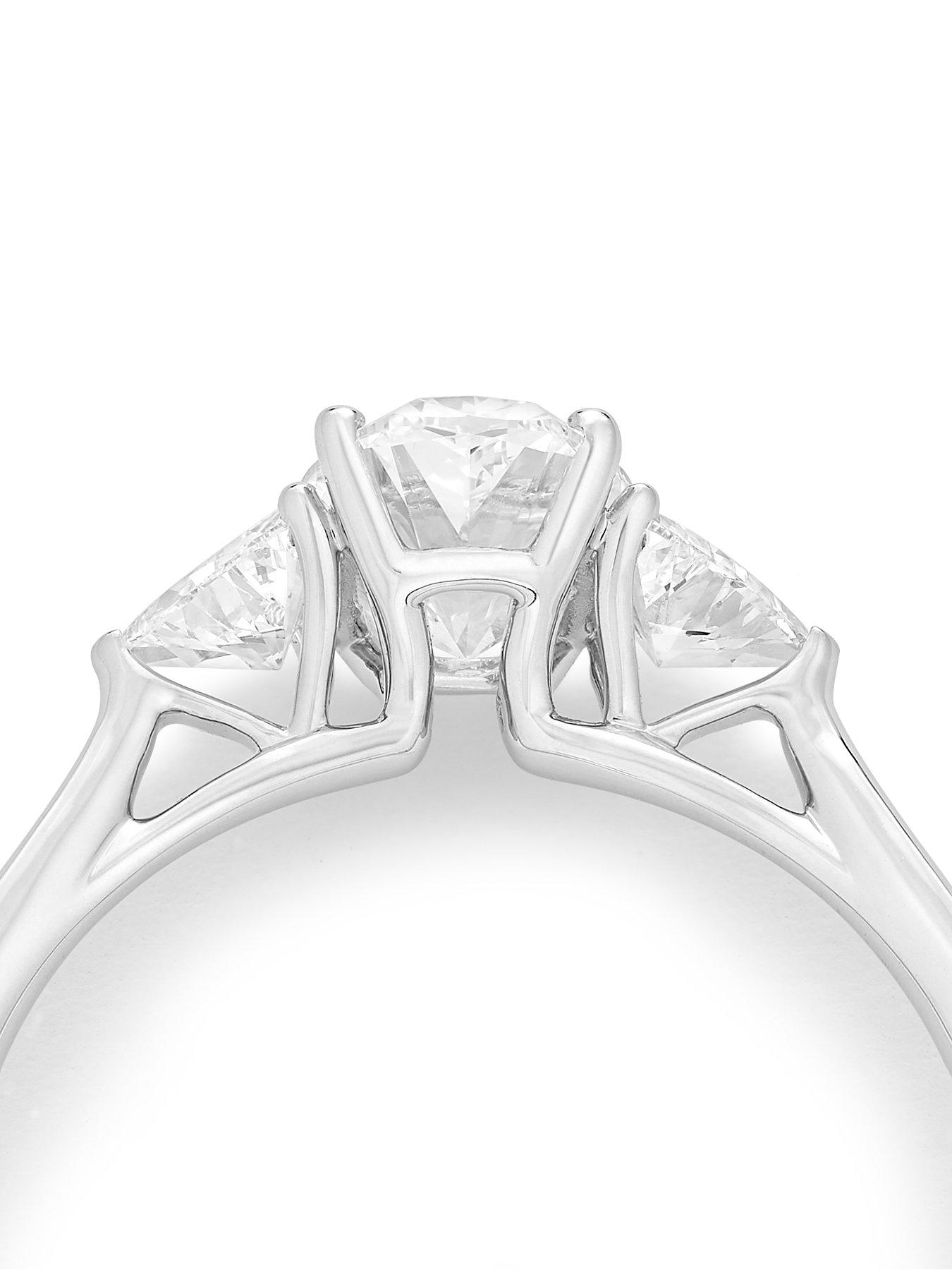 Image 4 of 6 of Harriet Harriet Platinum Oval Trilogy 1.25ct Lab Grown Diamond Ring