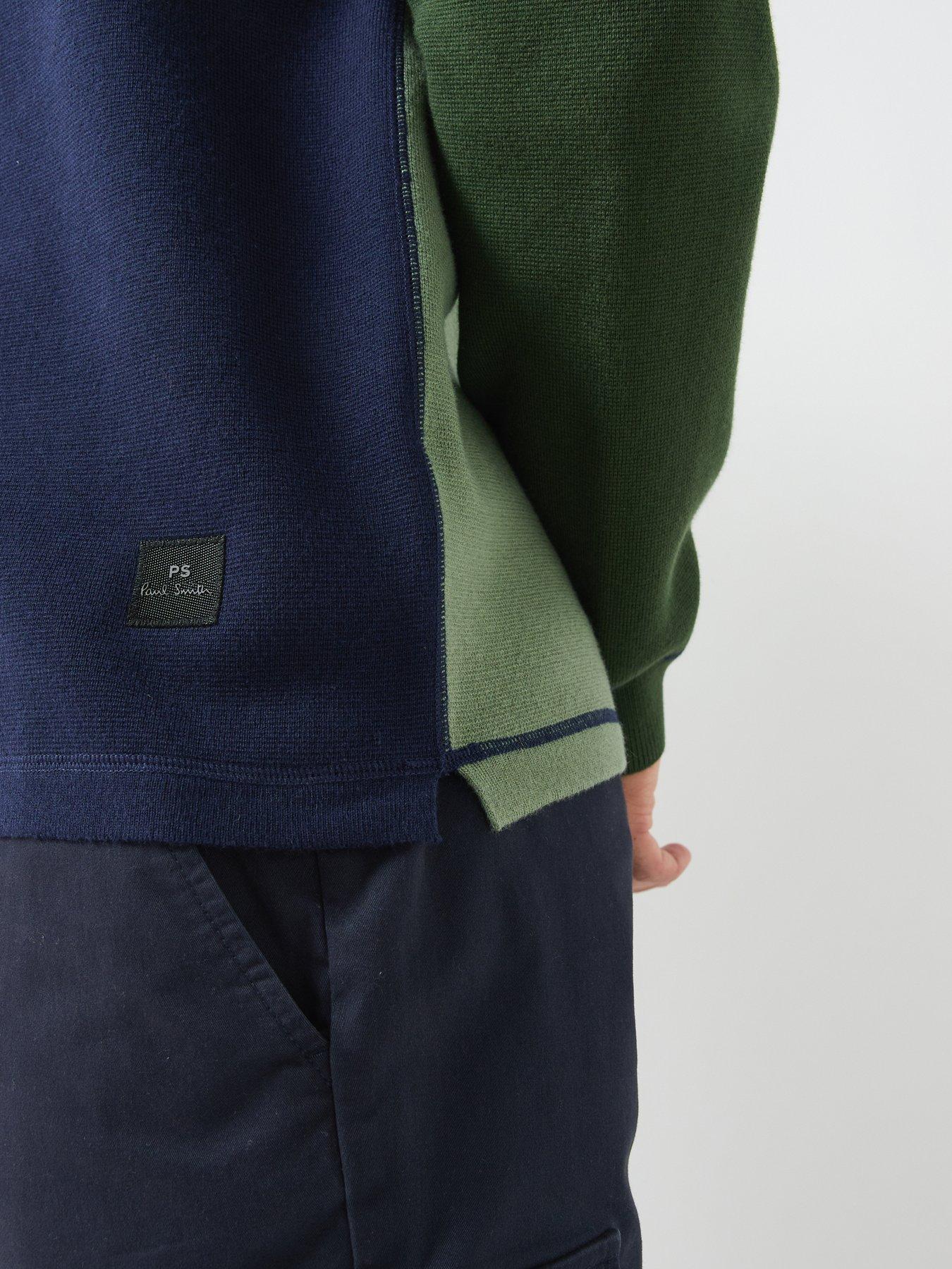 Image 4 of 6 of PS PAUL SMITH Long Sleeve Knitted Polo Shirt - Blue